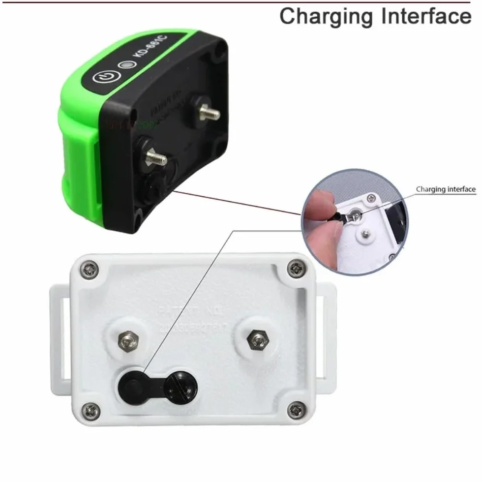 Système de clôture électronique sans fil pour chien, émetteur et récepteur rechargeables 661C-G-1