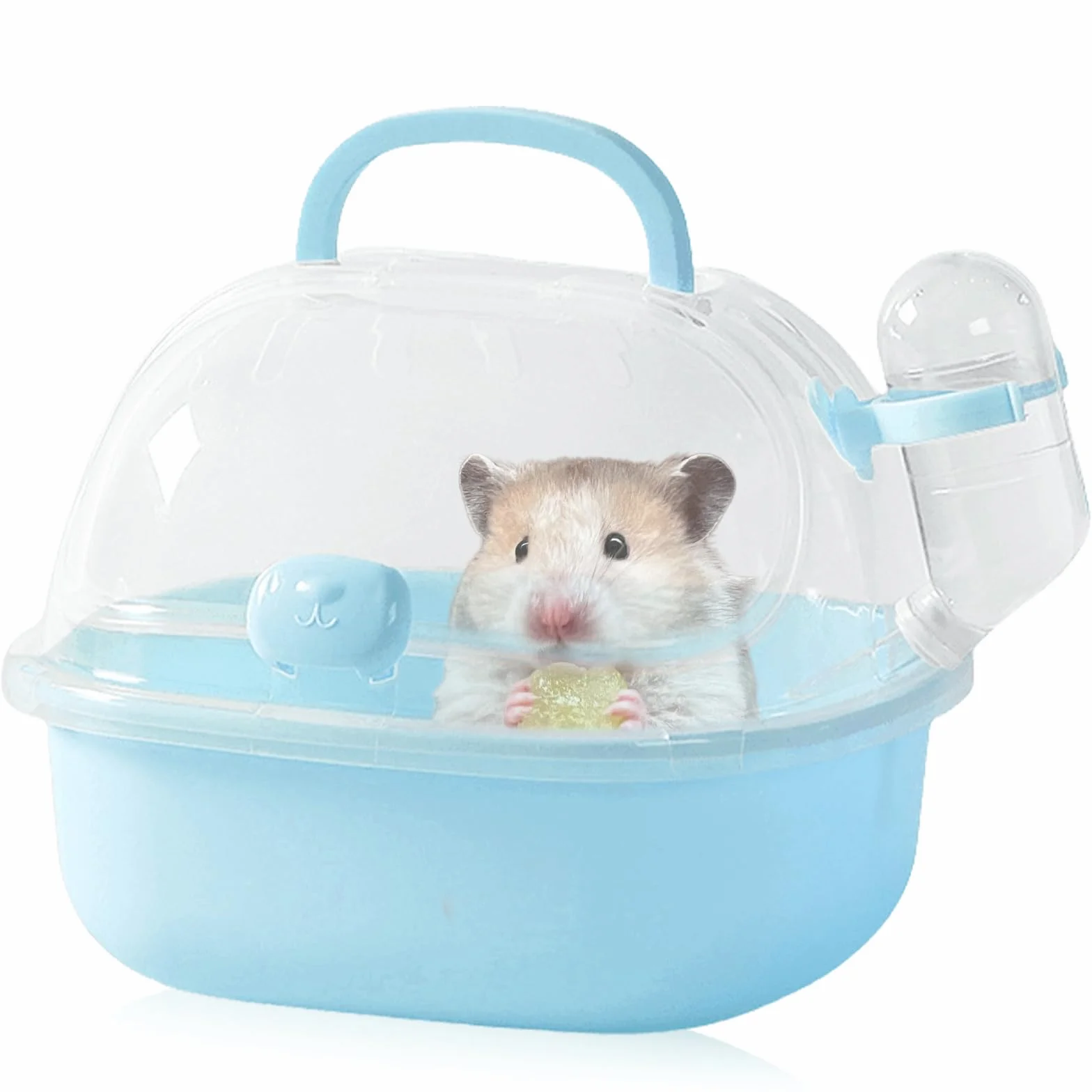Transportbox Hamster avec bouteille d'eau 20x18x19 cm portable cage de transport pour petits animaux