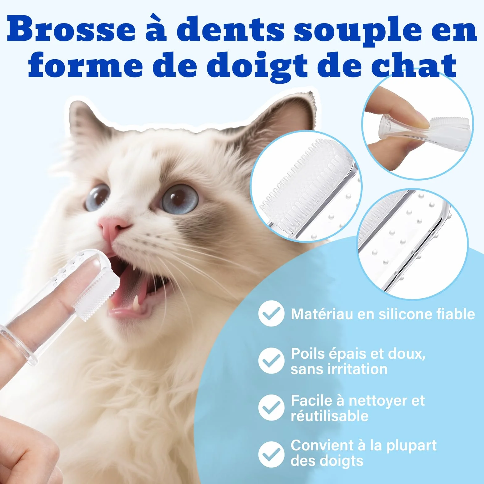 Dentifrice Chat Goût Thon Brosse à Doigts Brosse à Dents Poils Souples 30g