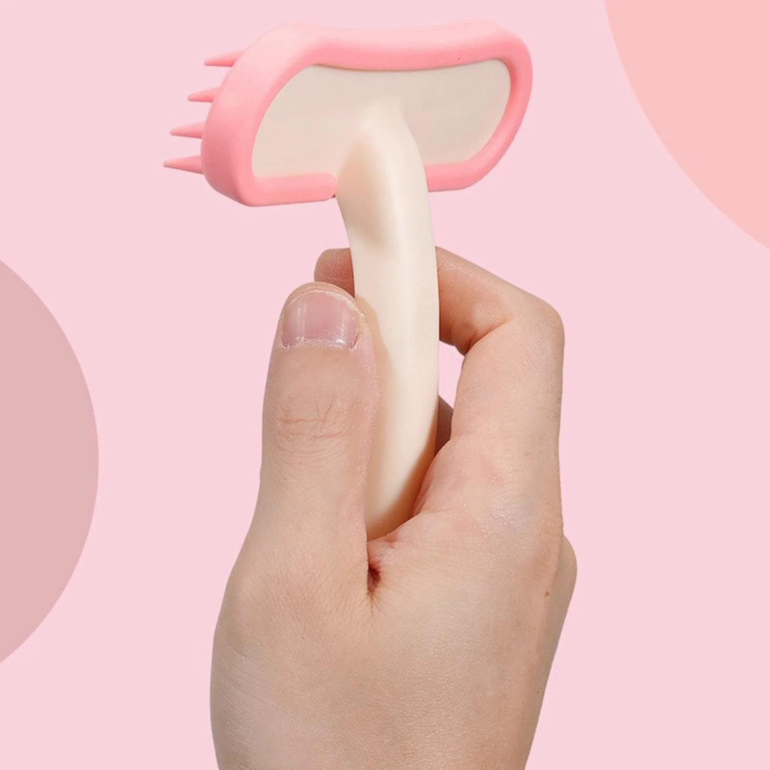 Brosse de massage en silicone pour lapins chats chiots - Peigne de toilettage doux ABS 13,8 cm