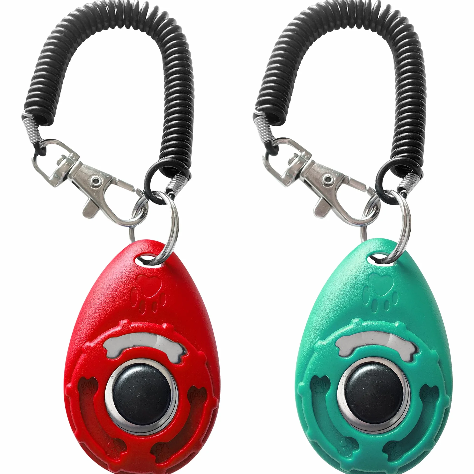 Clicker de dressage pour animaux de compagnie avec dragonne – Clicker de dressage pour chien (nouveau rouge + bleu-vert)