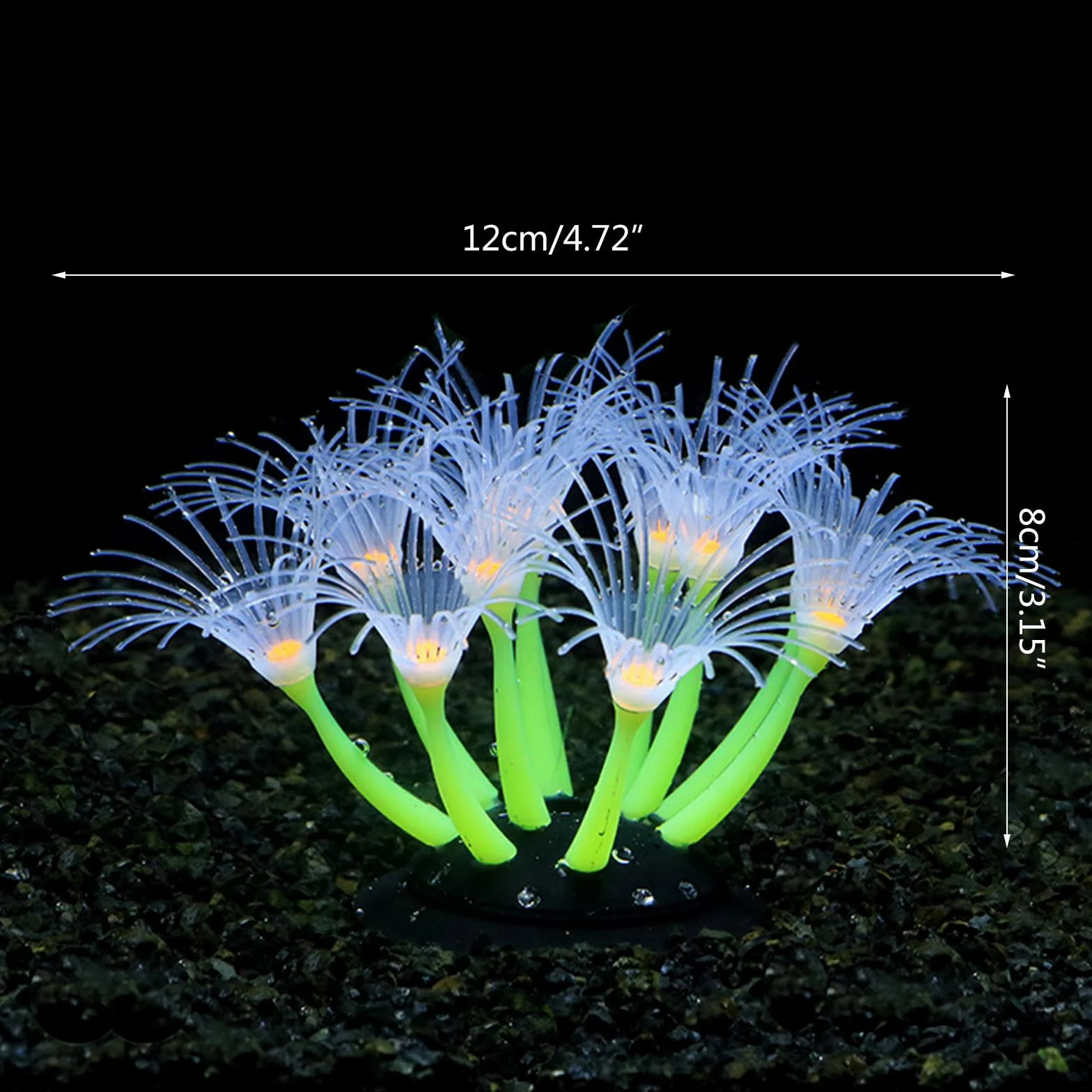 Corail artificiel lumineux en silicone pour aquarium, phosphorescent
