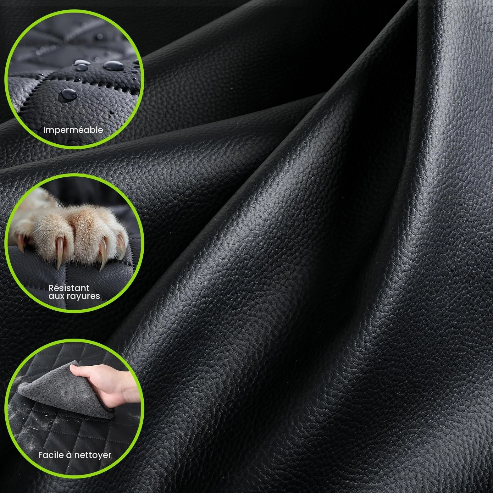 Pecute Protection Voiture Chien 2-en-1 Siège Auto Anti-Griffes Imperméable 150 kg