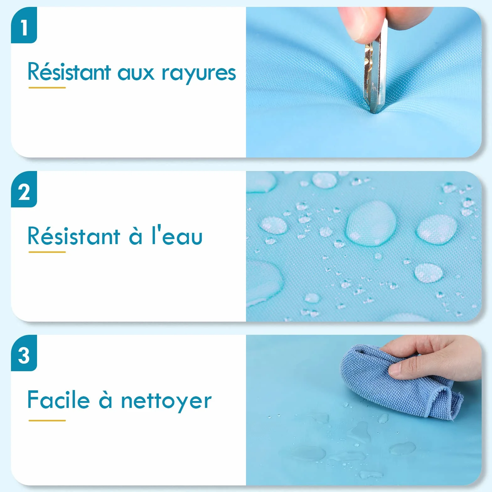 Tapis Rafraîchissant pour Chats et Chiens Gel Non Toxique 65 x 50 cm Bleu Matelas Refroidissant Étanche