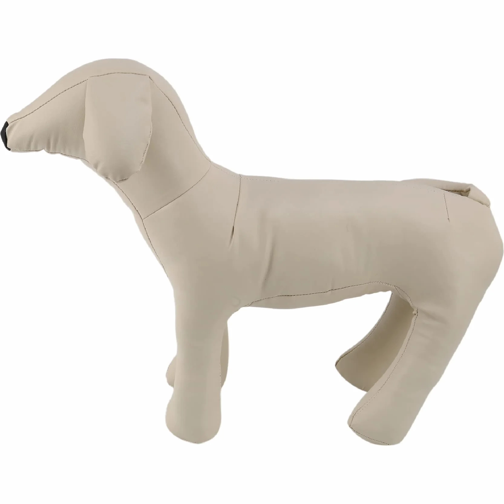 Mannequin Chien Cuir Position Debout Blanc