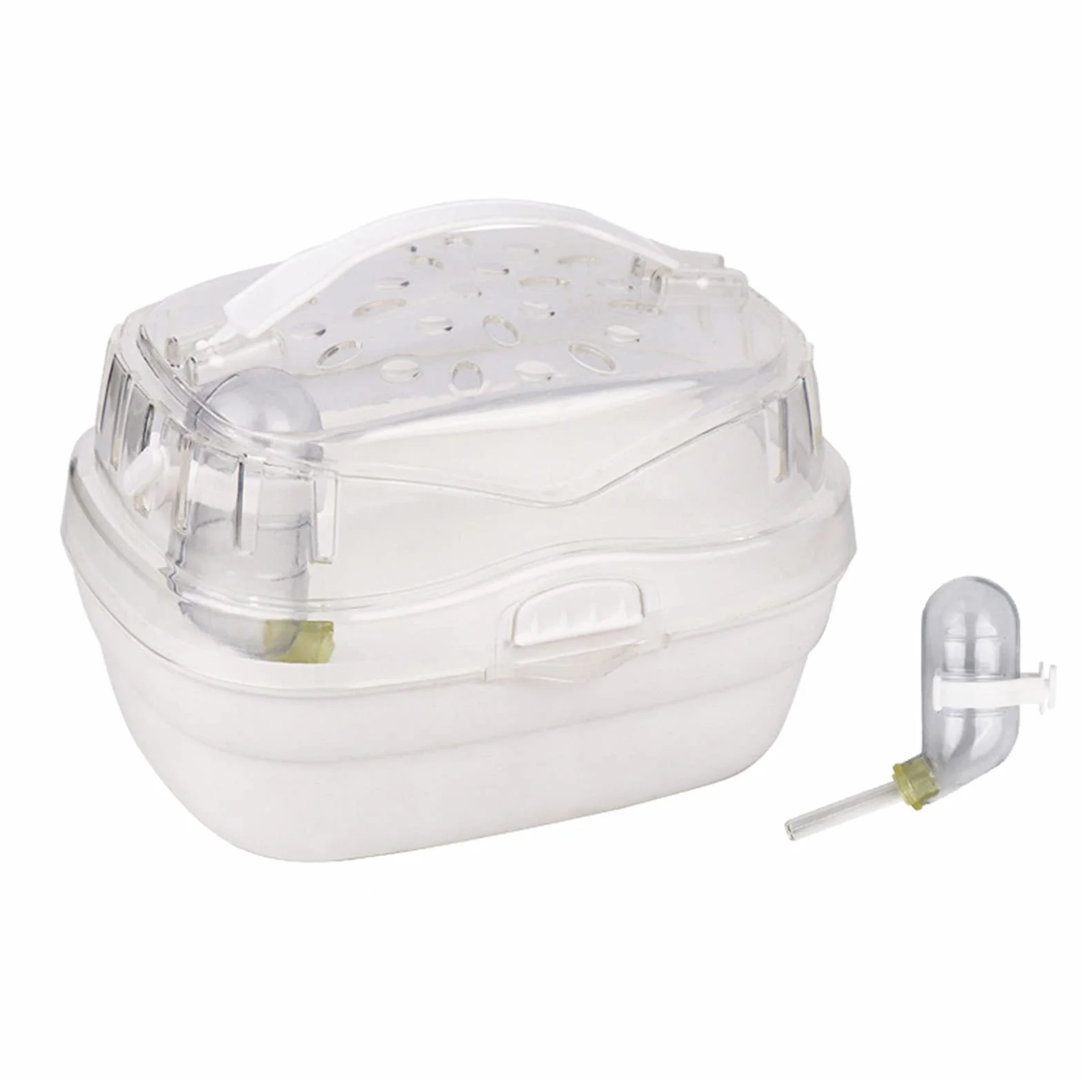 Caisse de transport pour hamster portable avec bouteille d'eau pour petits animaux