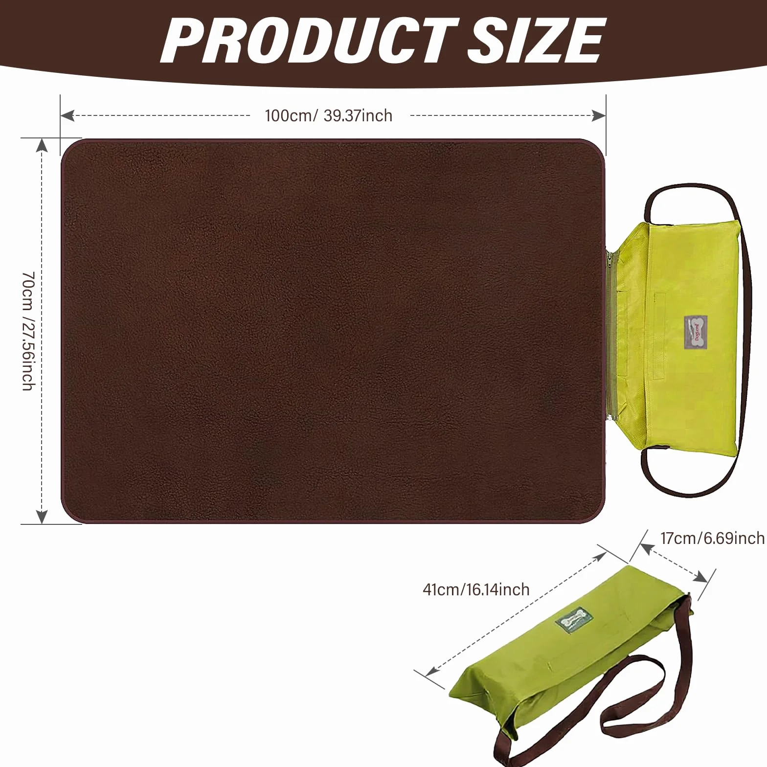 Tapis imperméable pour chien 100 x 70 cm - Couverture d'extérieur pliable et lavable pour voyage animaux de compagnie