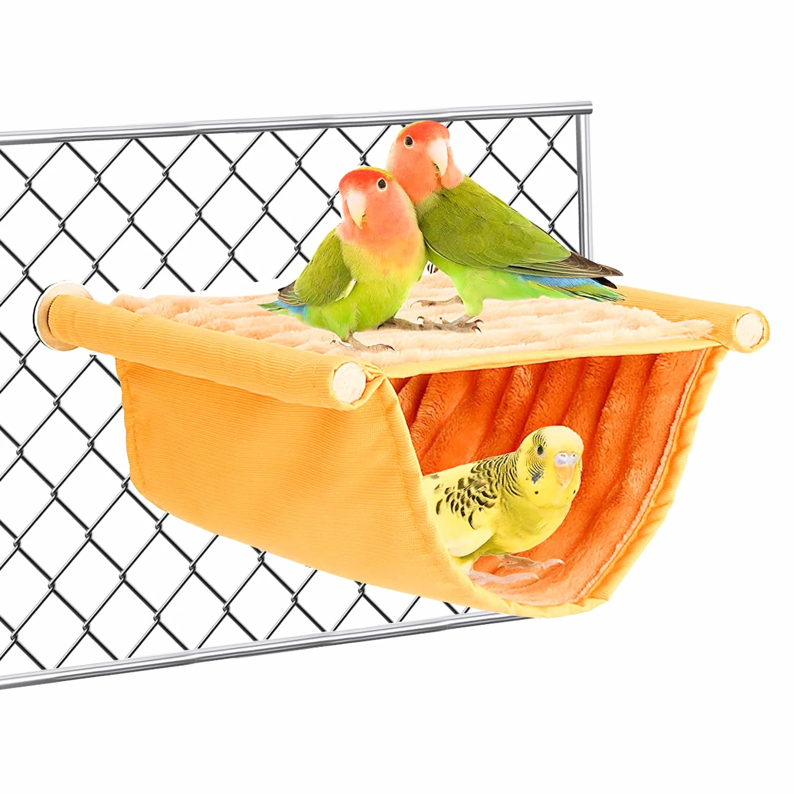 AKONE Hamac à oiseaux Lit superposé Nichoir Grottes Couchage Accessoires cage Jouet Suspendu Perruche Calopsittes Pinsons