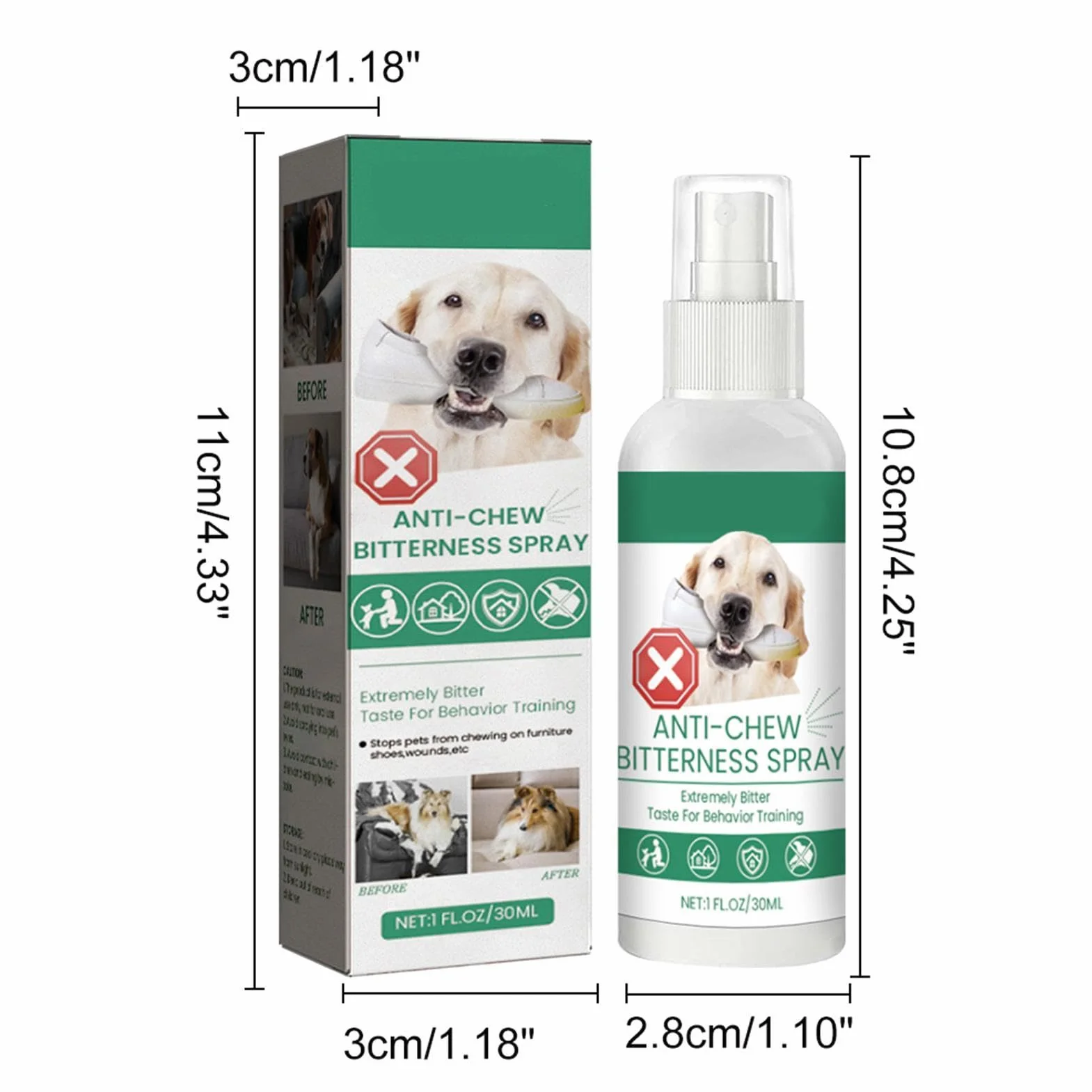 Spray anti-mastication amer pour chien, naturel et efficace contre le léchage et mâchage des meubles