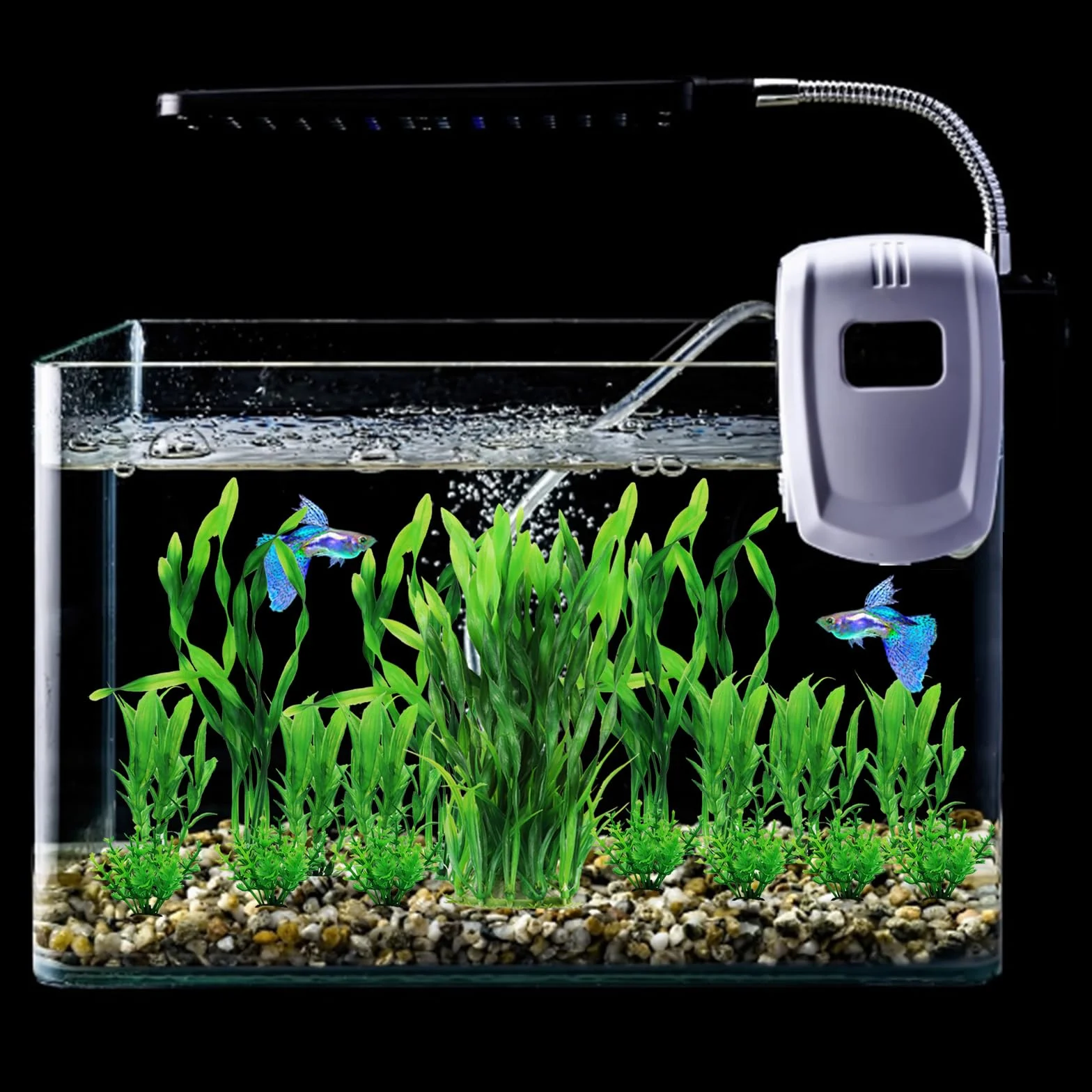 QUOZUO Lot de 20 plantes d'aquarium artificielles en plastique pour décoration