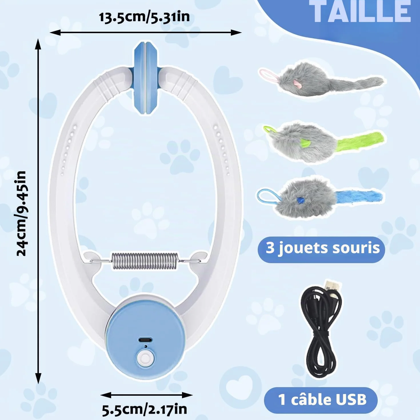 Jouet Interactif Suspendu pour Chat avec Corde et Souris en Peluche