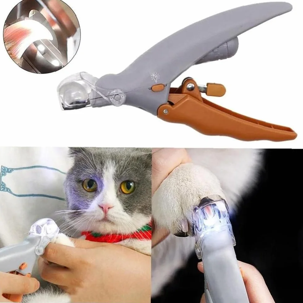 Coupe-ongles LED pour chats et chiens - Ciseaux à ongles lumineux - Kit de toilettage