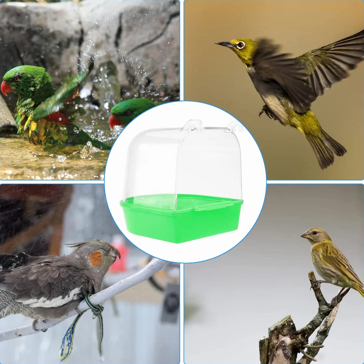 2PCS Baignoire pour Oiseaux,Baignoire Bird Bain D'oiseau Cage Baignoire Oiseaux Baignoire Suspendue avec Crochets Fournitures de Cage à Oiseaux pour Oiseaux Canaries Budgies et Perroquet