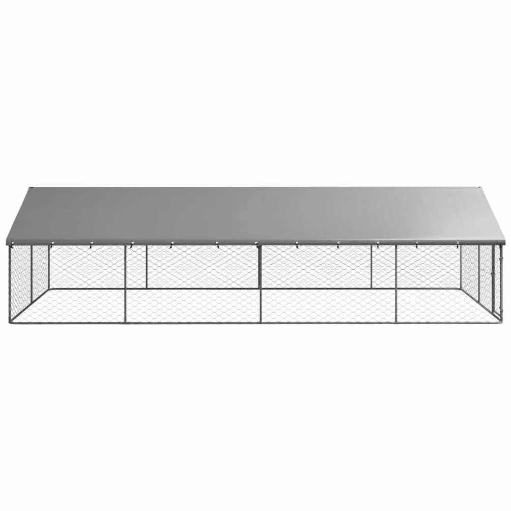 Chenil d'extérieur pour Chien, Enclos Cage Métal avec Toit 600x300x150 cm
