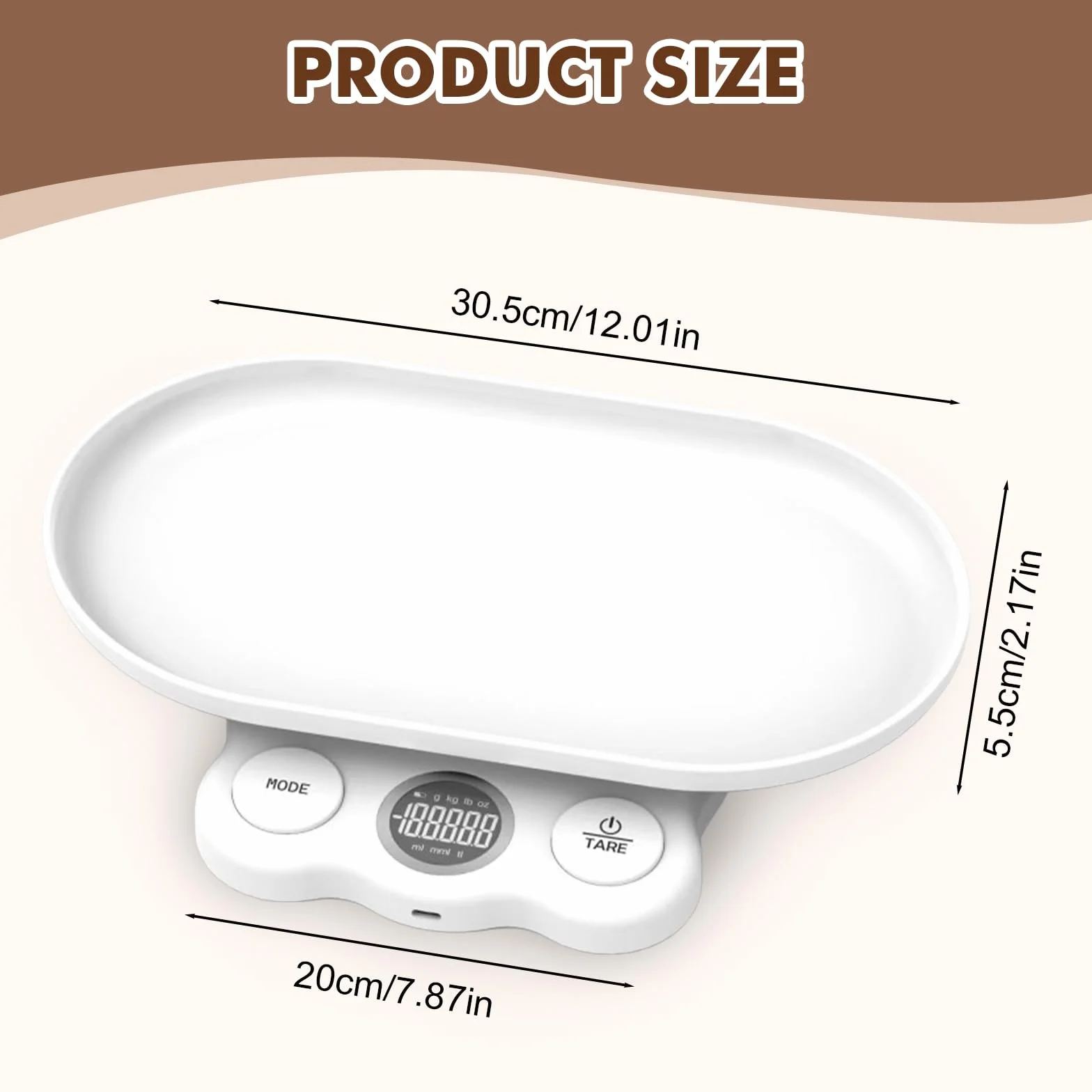 Balance numérique pour animaux 15 kg 7 modes pesée LCD chat chien