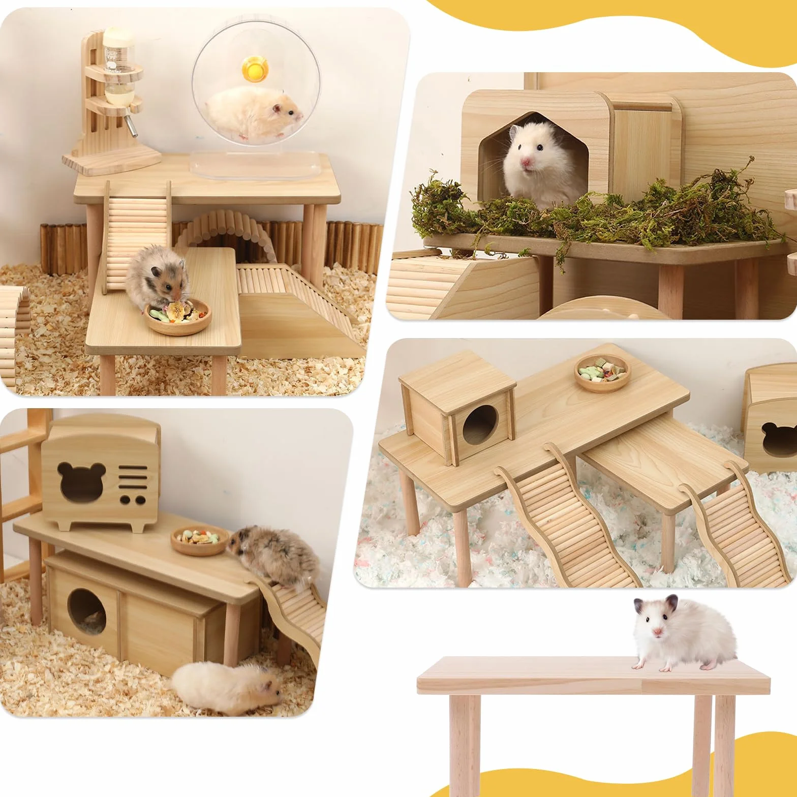 Plateformes - Plateforme pour Hamster - Convient pour Les Hamsters, Les Lapins, Les Chinchillas,Les Cobayes,La Coupe Est SoignéE Et Lisse, Et Ne Nuira Pas à Votre Animal de Compagnie (M)