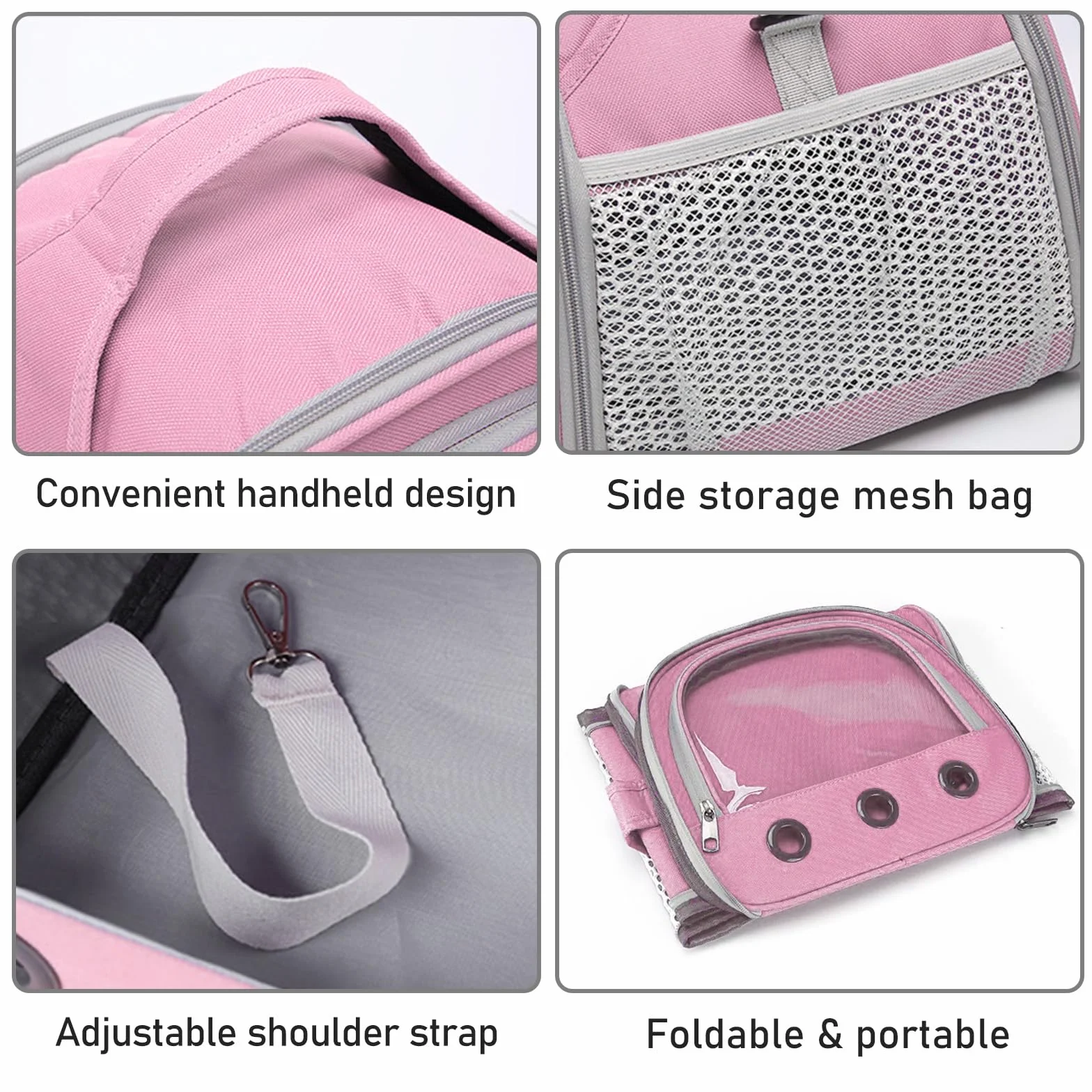 Sac de Transport pour Petits Animaux, Sac Voyage Chat Pliable, Cage Transport Lapin, pour Oiseaux Chatons Chiots Hamsters