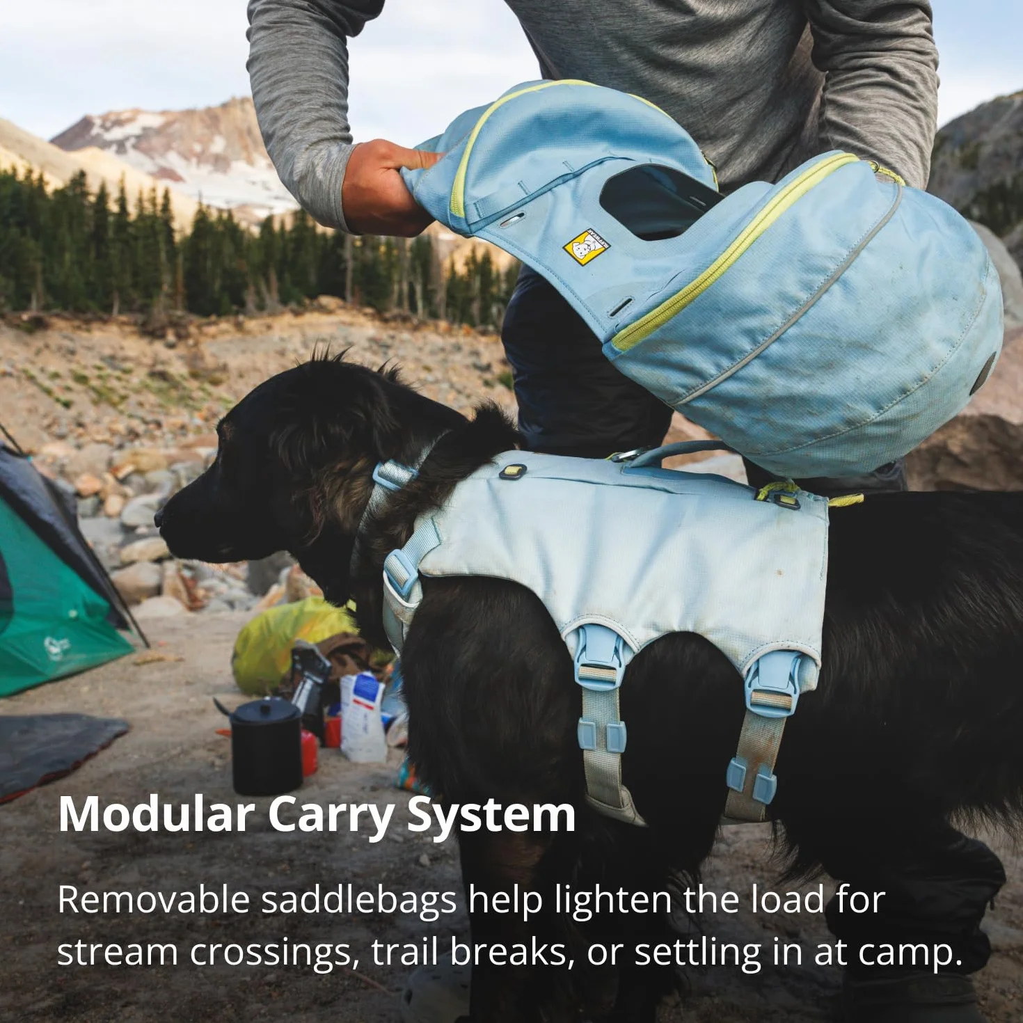 RUFFWEAR Palisades Sac modulaire chien randonnée léger avec harnais taille M lac glacier