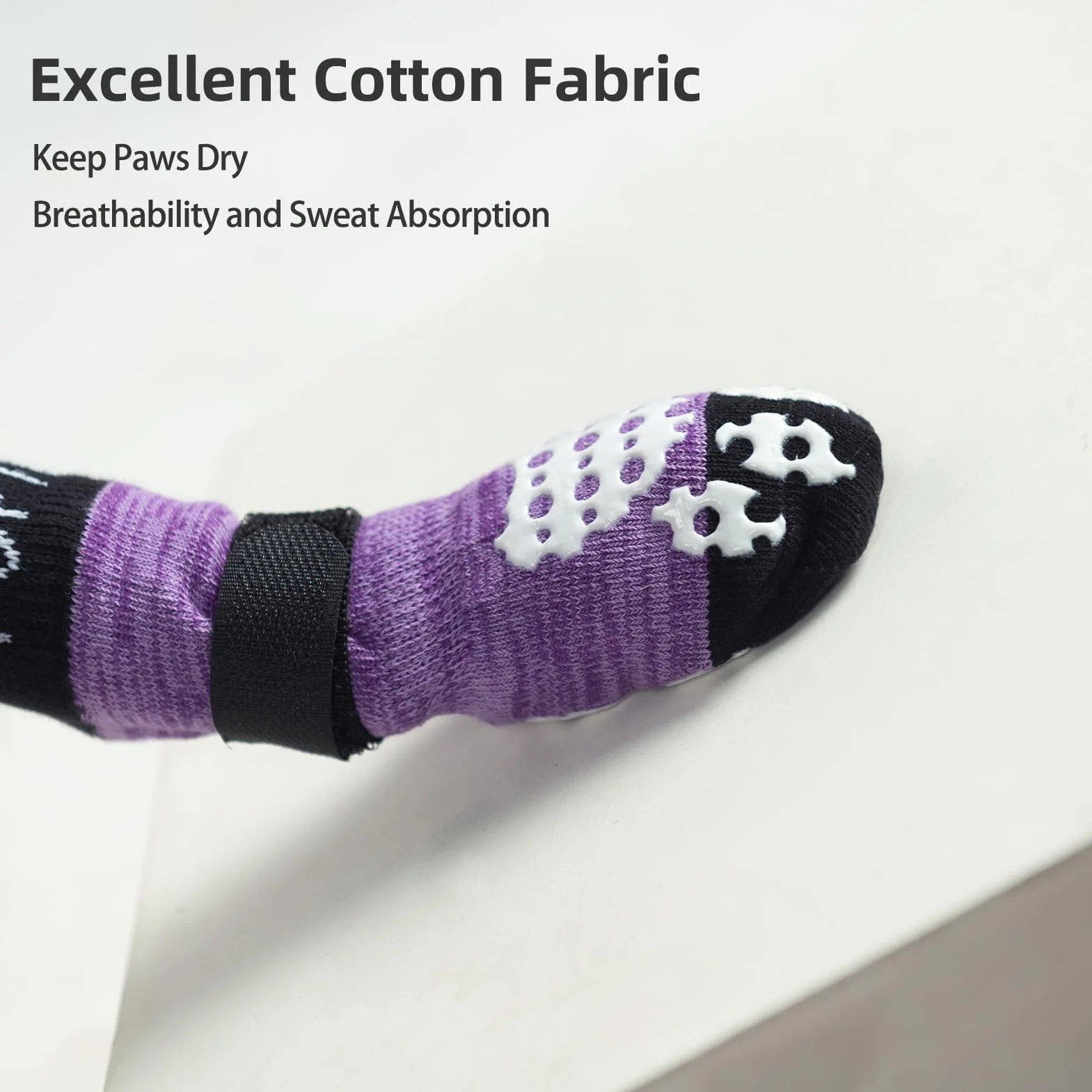 PUPTECK Chaussettes antidérapantes pour Chien Double Face Chausson Petite Moyenne Grande Taille planchers Bois Dur empêchant léchage