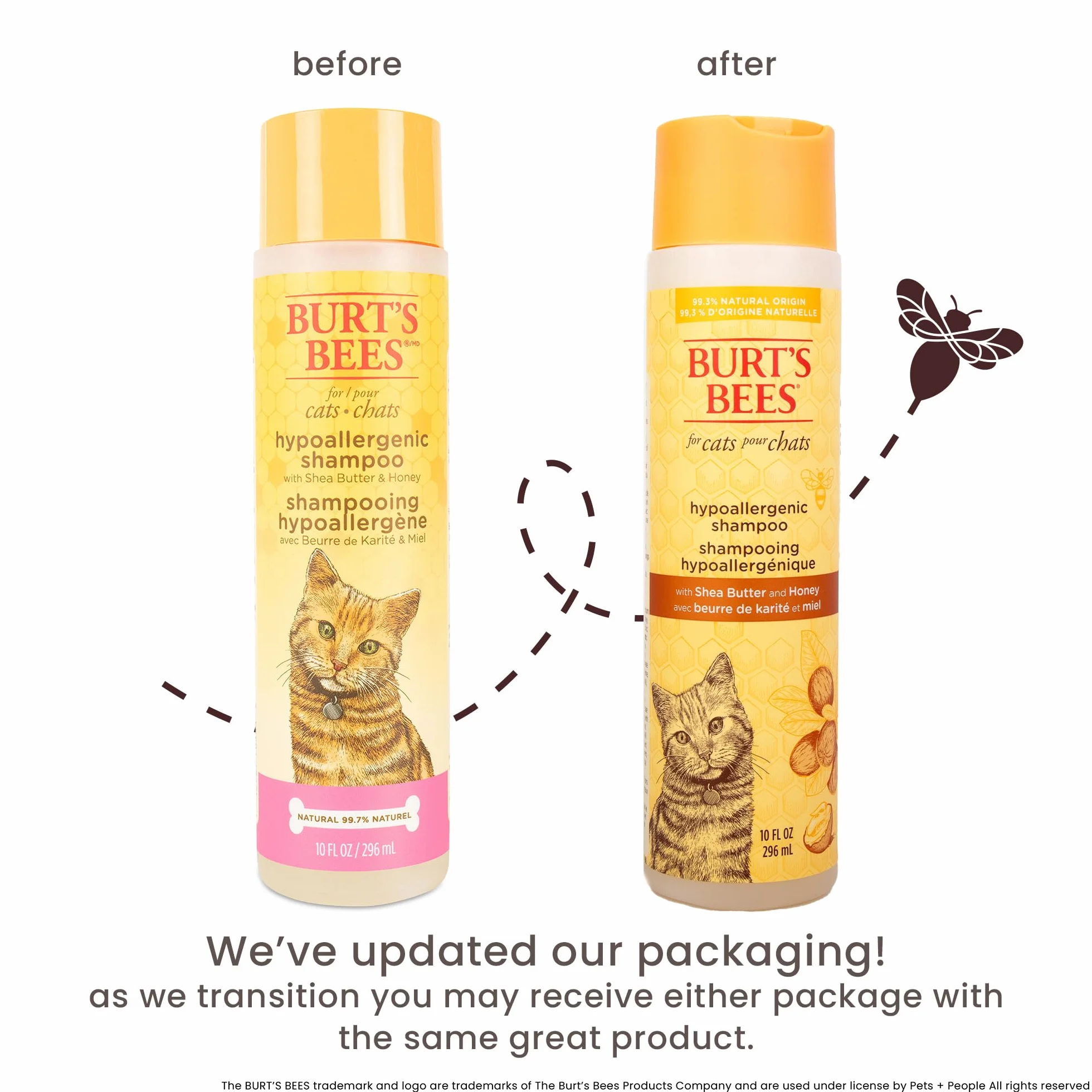 Burt's Bees Shampooing hypoallergénique pour chat Soin naturel