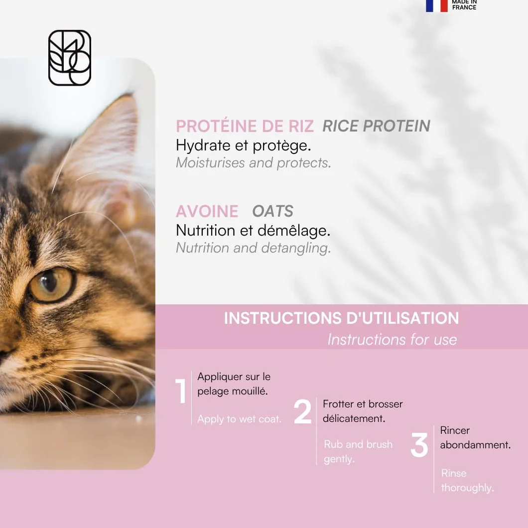 Biogance Démêlant Xtra Liss 250 ML Soin Chat Poils Longs Protéine de Riz Fabriqué en France