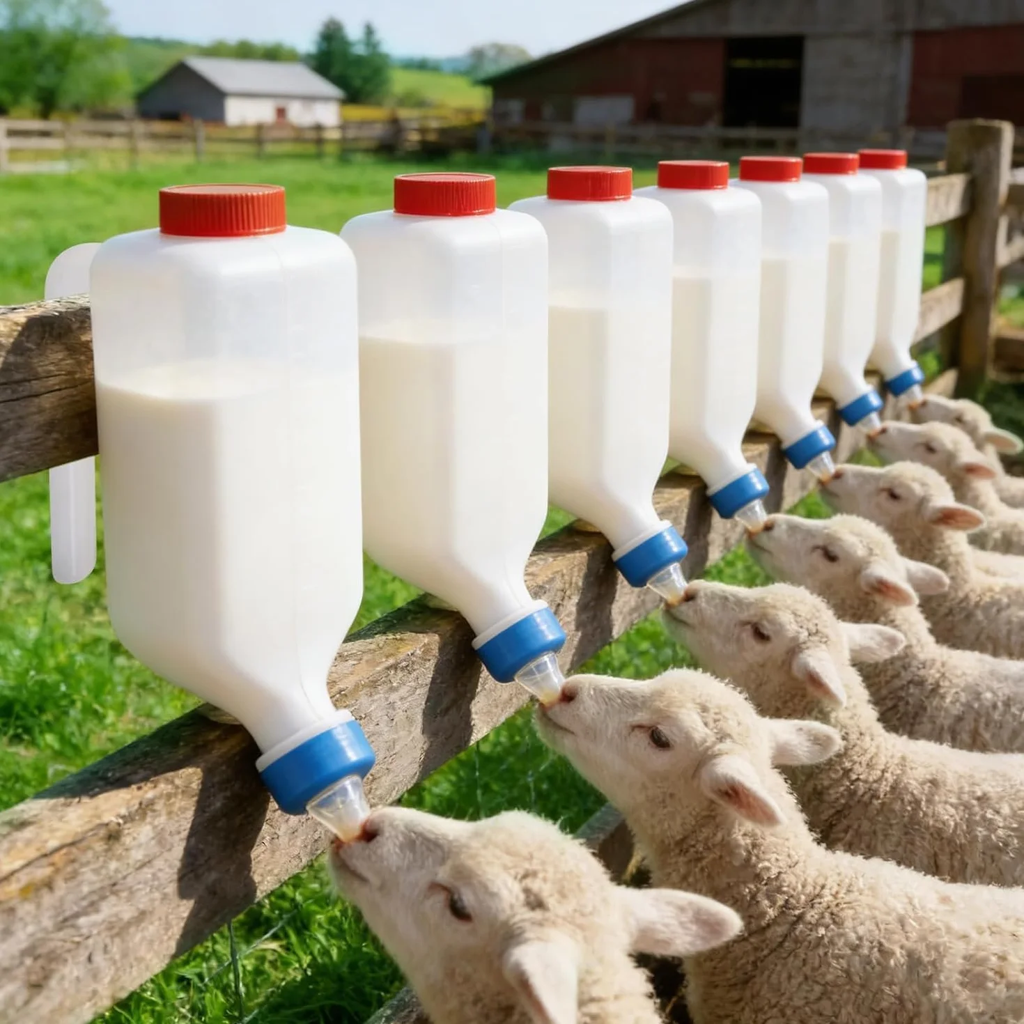 MEISO Bouteille d'alimentation d'agneau 500 ML, Biberon d'agneau & Chèvre, Système de Boisson Suspendue