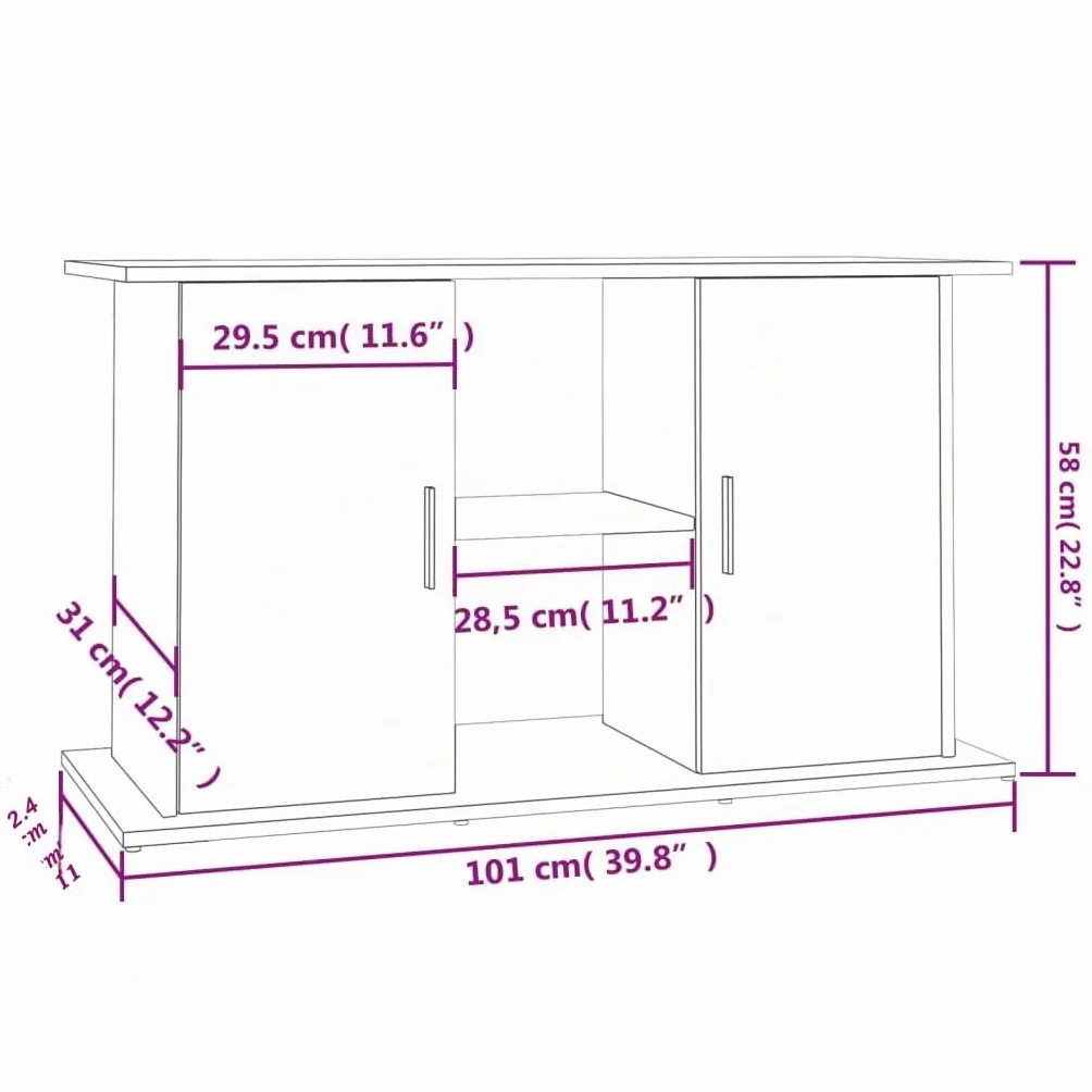 vidaXL Support d'aquarium Chêne Sonoma 101x41x58 cm Bois d'ingénierie