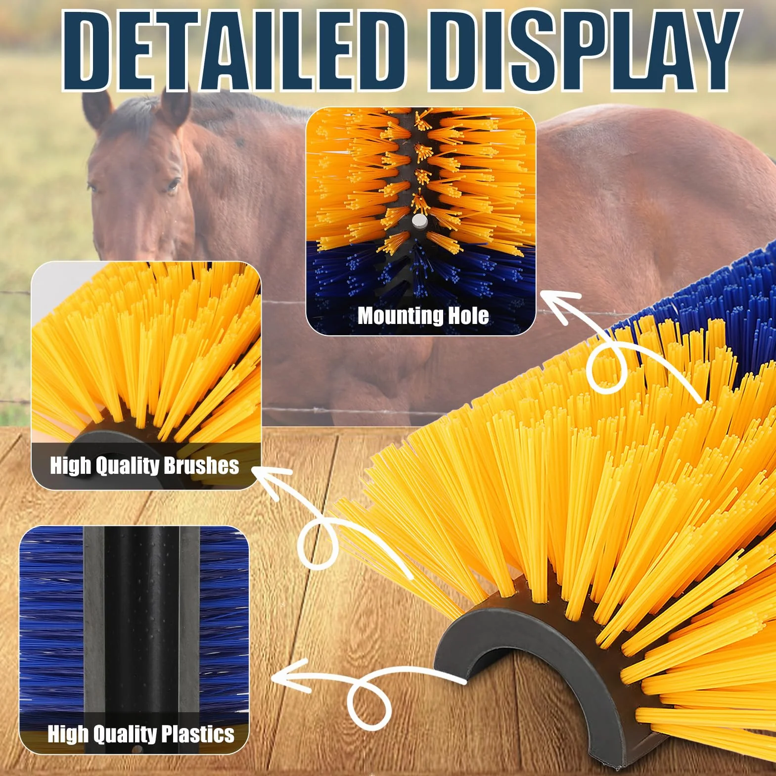 Brosses à Gratter pour Bétail, Massage pour Mouton Cheval Vache, Grattoirs Animaux Ferme (Jaune 2)