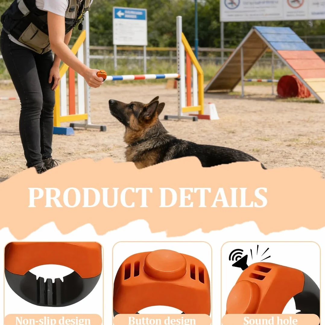 2 Clicker Chien Dressage (21mm) en orange et Gris, Clicker en Anneau pour Animaux de Compagnie Accessoire Pratique pour l’Entraînement Canin pour Chien Chat Cheval
