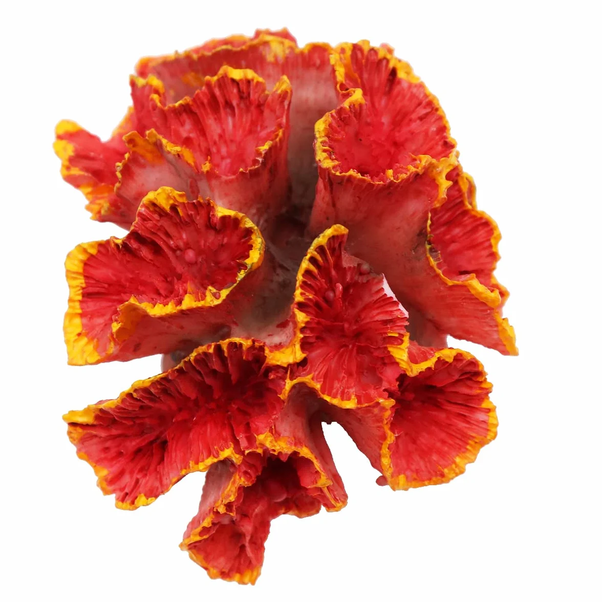 Décoration d'Aquarium Corail Artificiel Non Toxique 8x6x5cm Orange