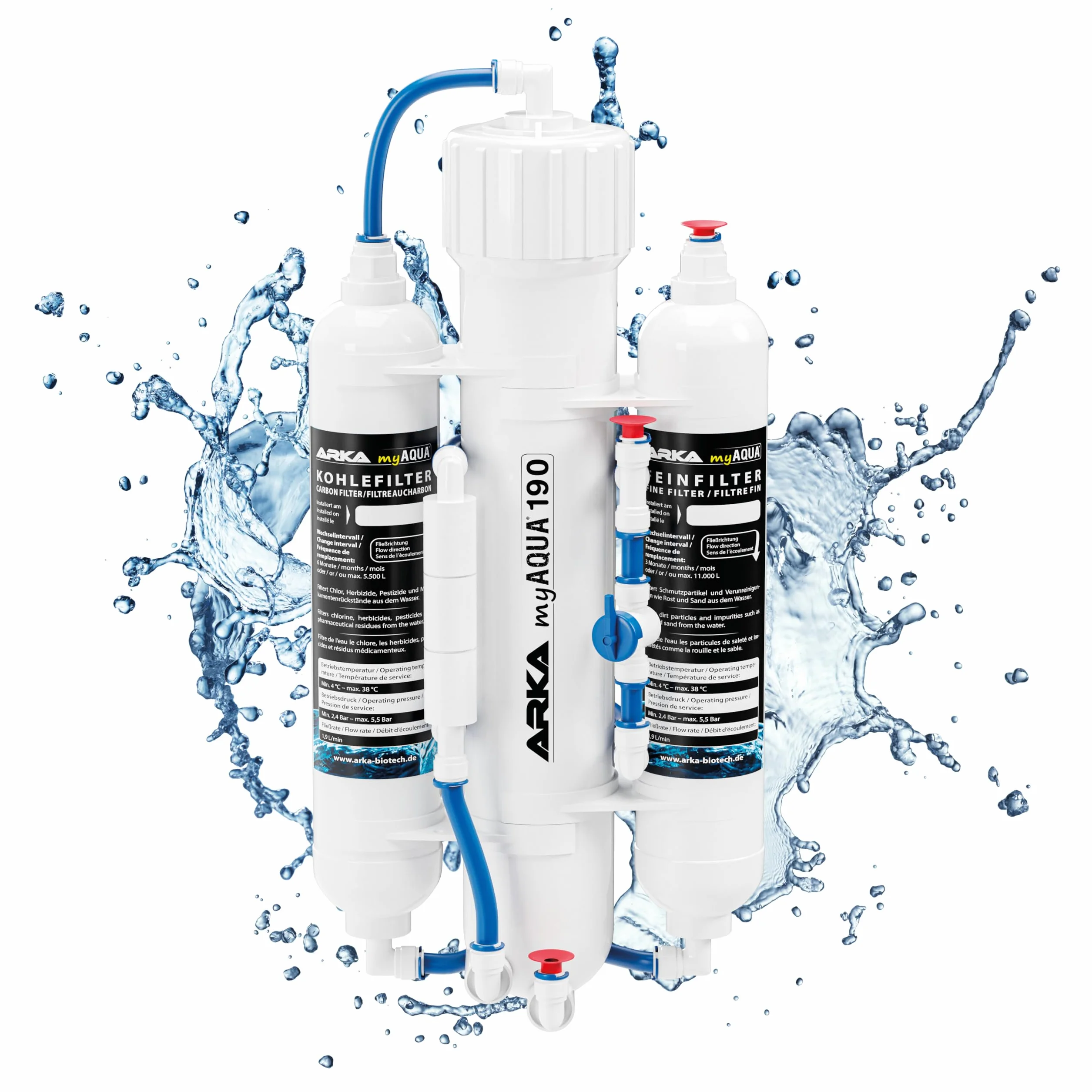 ARKA myAqua190 Osmoseur aquarium 190 L/j triple filtration anti-nitrates chlore métaux lourds eau ultra pure