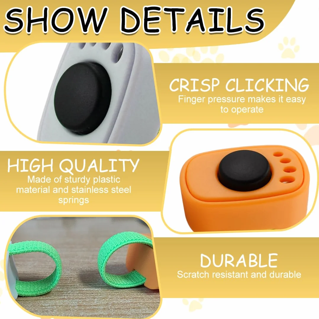 YAYNO 2 PCS Clicker Chien Dressage Multicolore Clickers de Dressage pour Animaux de Compagnie Accessoire Pratique pour l’Entraînement Canin pour Chien Chat Cheval