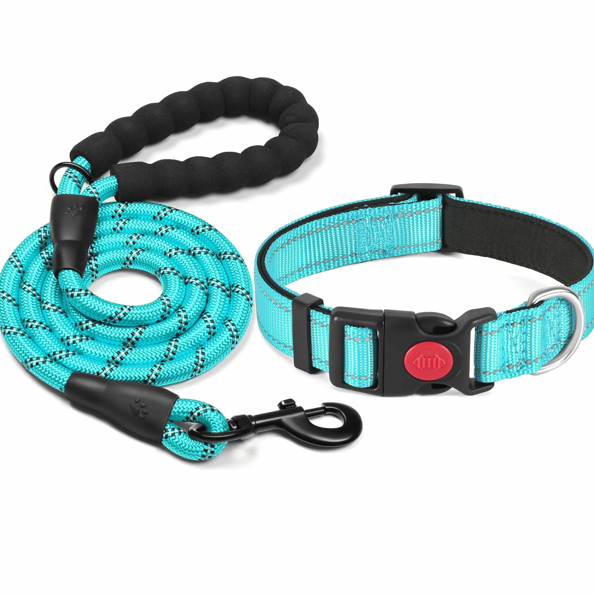 Collier pour Chien réfléchissant rembourré en néoprène Souple et Respirant, réglable en Nylon pour Chiens