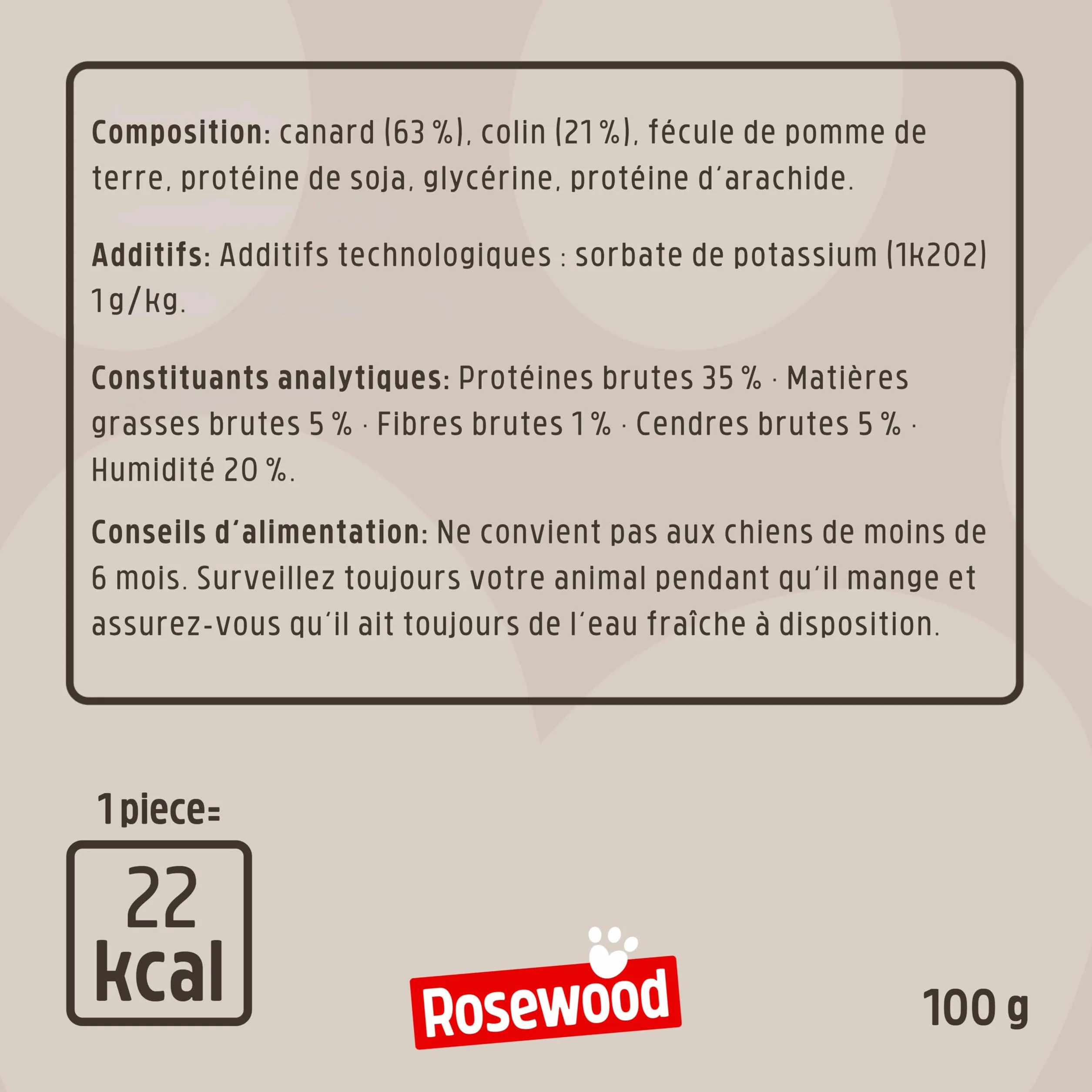 Rosewood Steak Strips Canard et Colin Friandise Tendre pour Chien 100 g