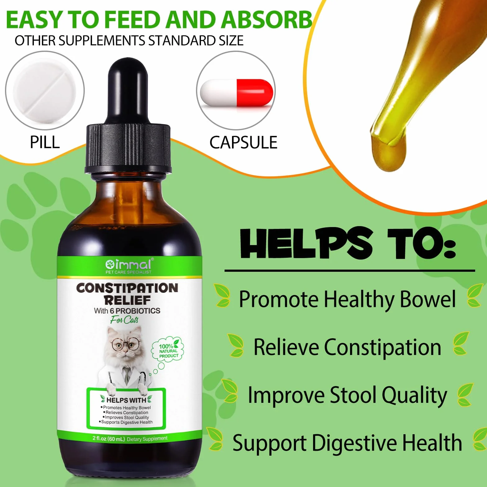 Soulagement Constipation Chats 60Ml Santé Digestive