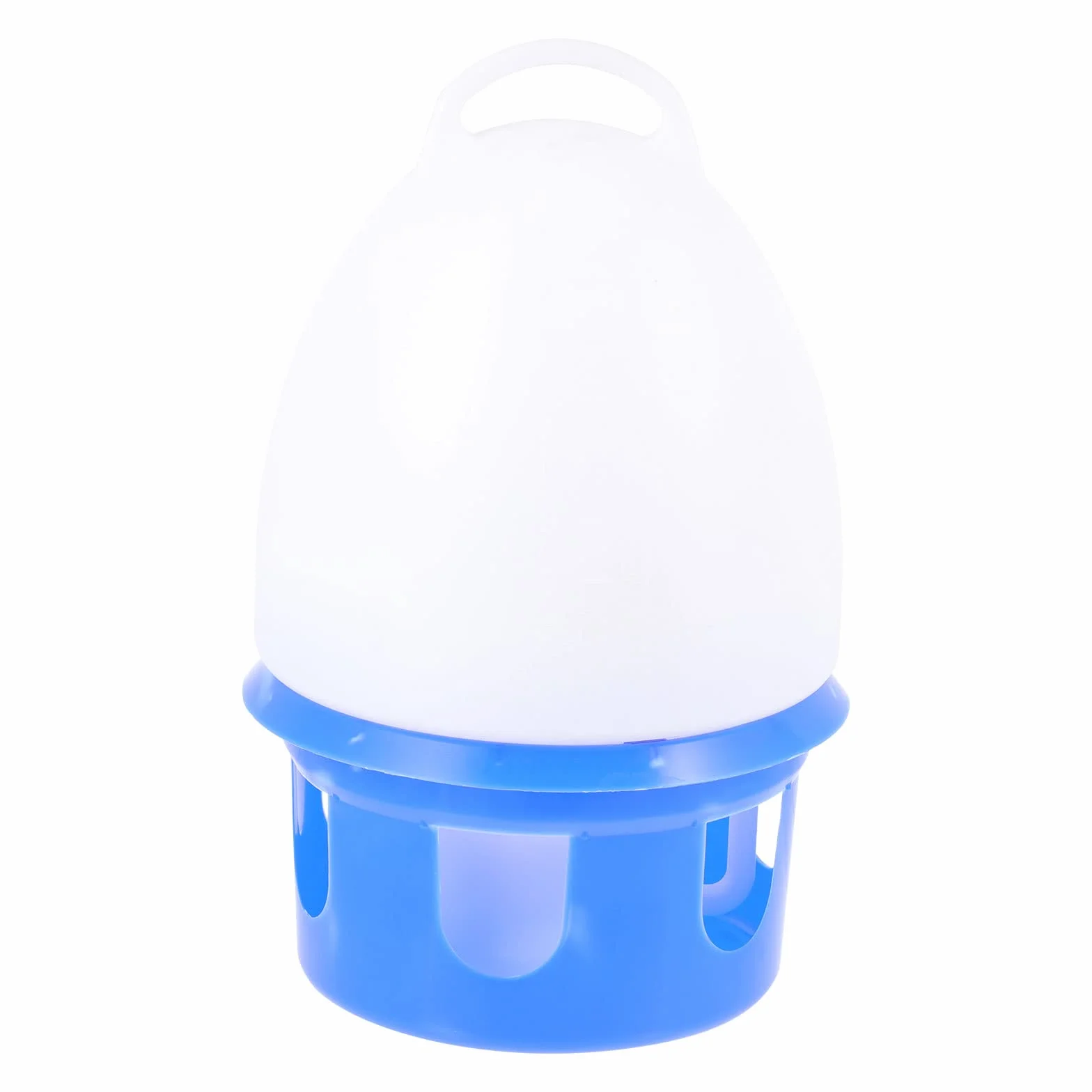 Artibetter Abreuvoir Suspendu pour Pigeons 10l avec Poignée Bleu et Blanc, Distributeur d'eau en Plastique pour Oiseaux