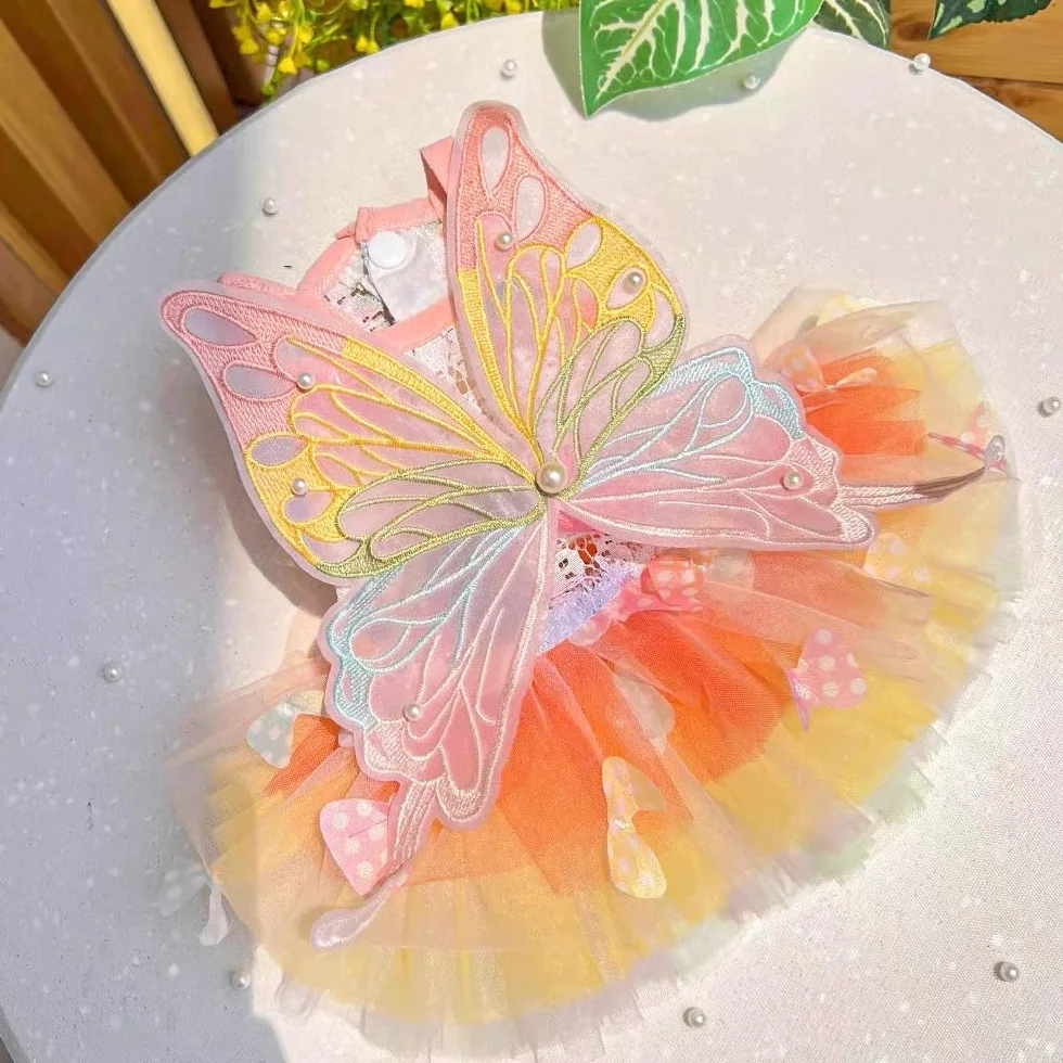 Robe de princesse papillon jupe tutu multicouche pour chiens petite moyenne taille XXXL