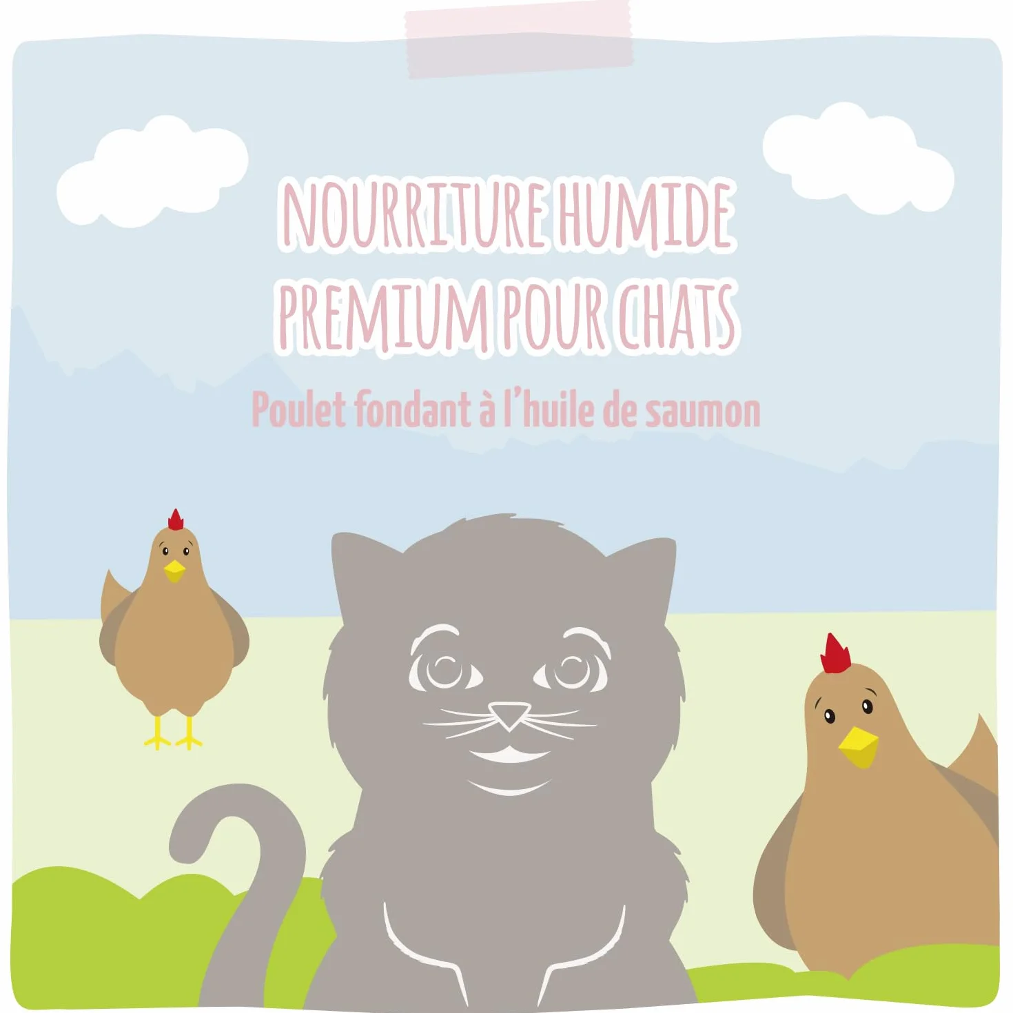 MjAMjAM nourriture humide chat poulet juteux chaton huile de saumon pack 6 x 400 g sans céréales