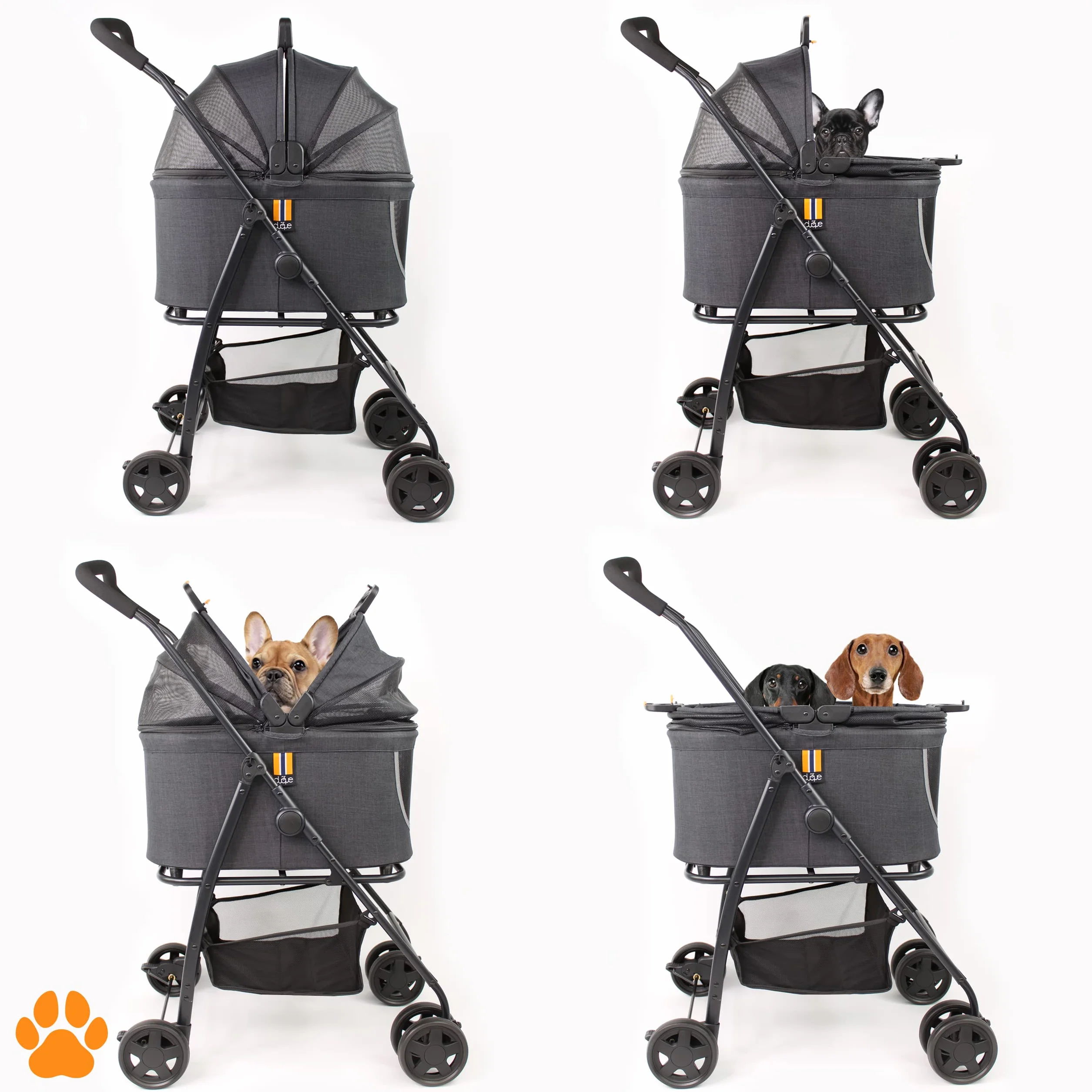 Coco 2IN1 - Poussette 2 en 1 pour Animaux de Compagnie | 15 kg | Poussette Chien avec Panier pour Courses ou Accessoires | Pliable sur Roulettes Flexibles et Maniables pour un Confort Optimal