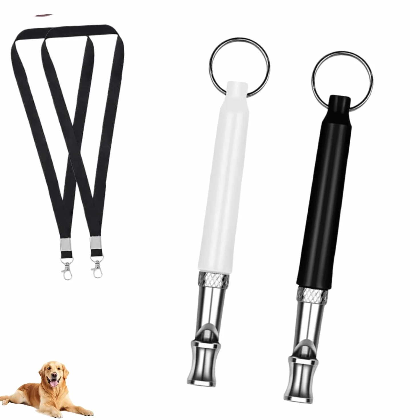 Sifflets Ultrasons pour Chien Anti Aboiement Dressage Haute Fréquence Réglable Lot de 2