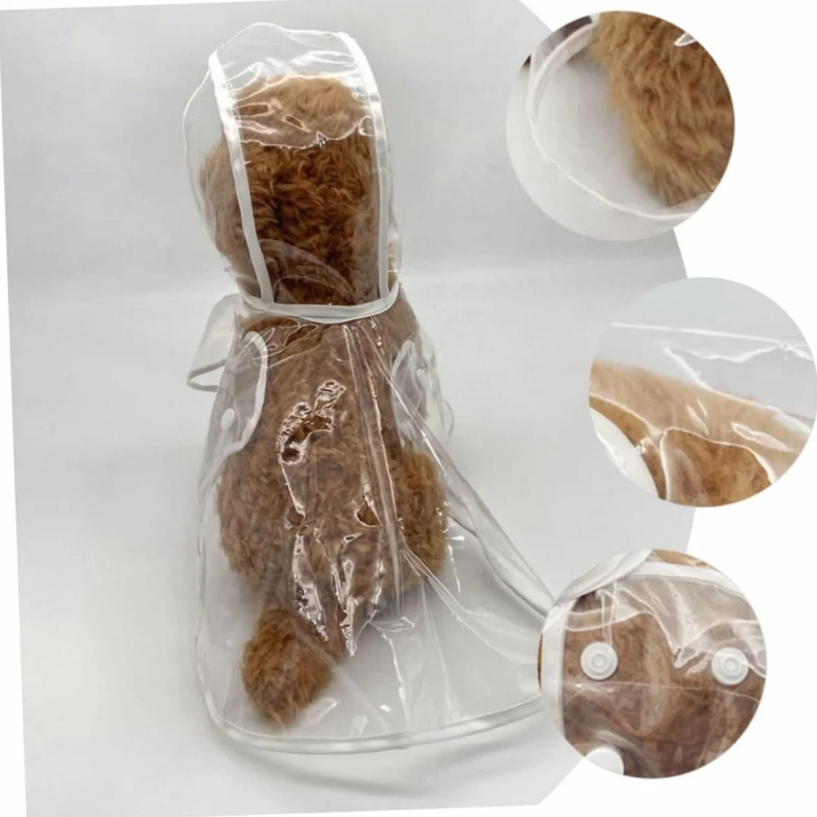 Poncho de Pluie en PVC Transparent Imperméable pour Chien, Taille 52 cm