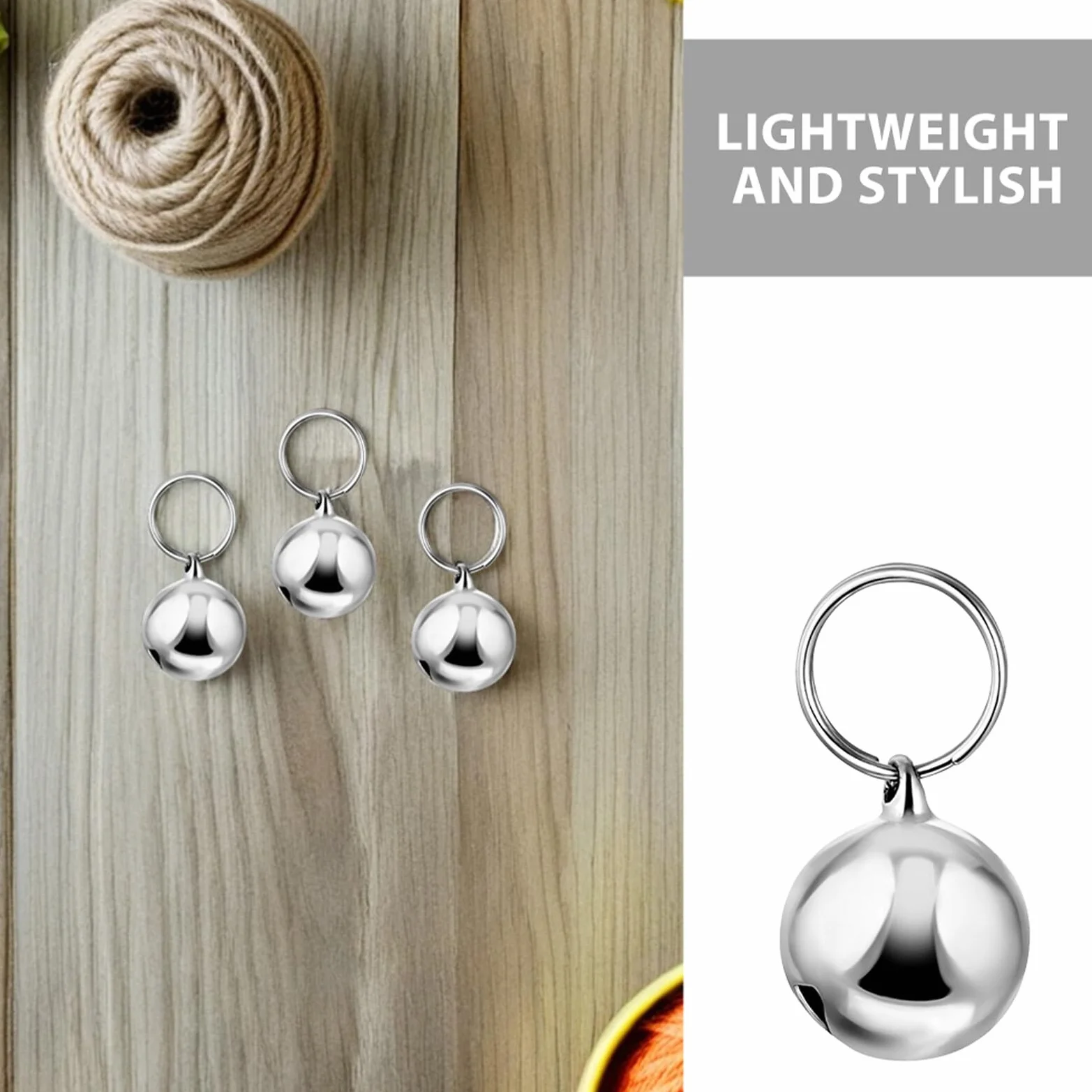 Clochettes en Métal Argenté pour Collier d'animaux, Son Clair, Fixation Facile, Accessoires Festifs pour Extérieur