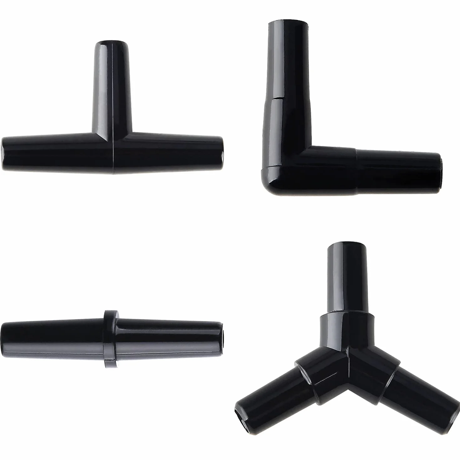 Pawfly 40 pièces Aquarium Airline Tubing Connecteurs Plastique Noir Valve en Ligne