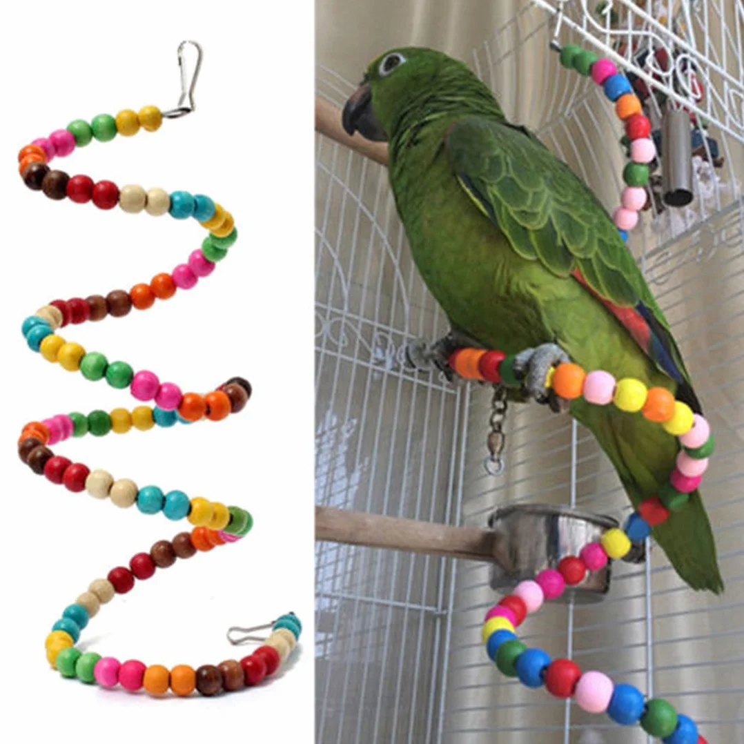 Perchoir flexible échelle en bois pour oiseaux perroquet 100cm