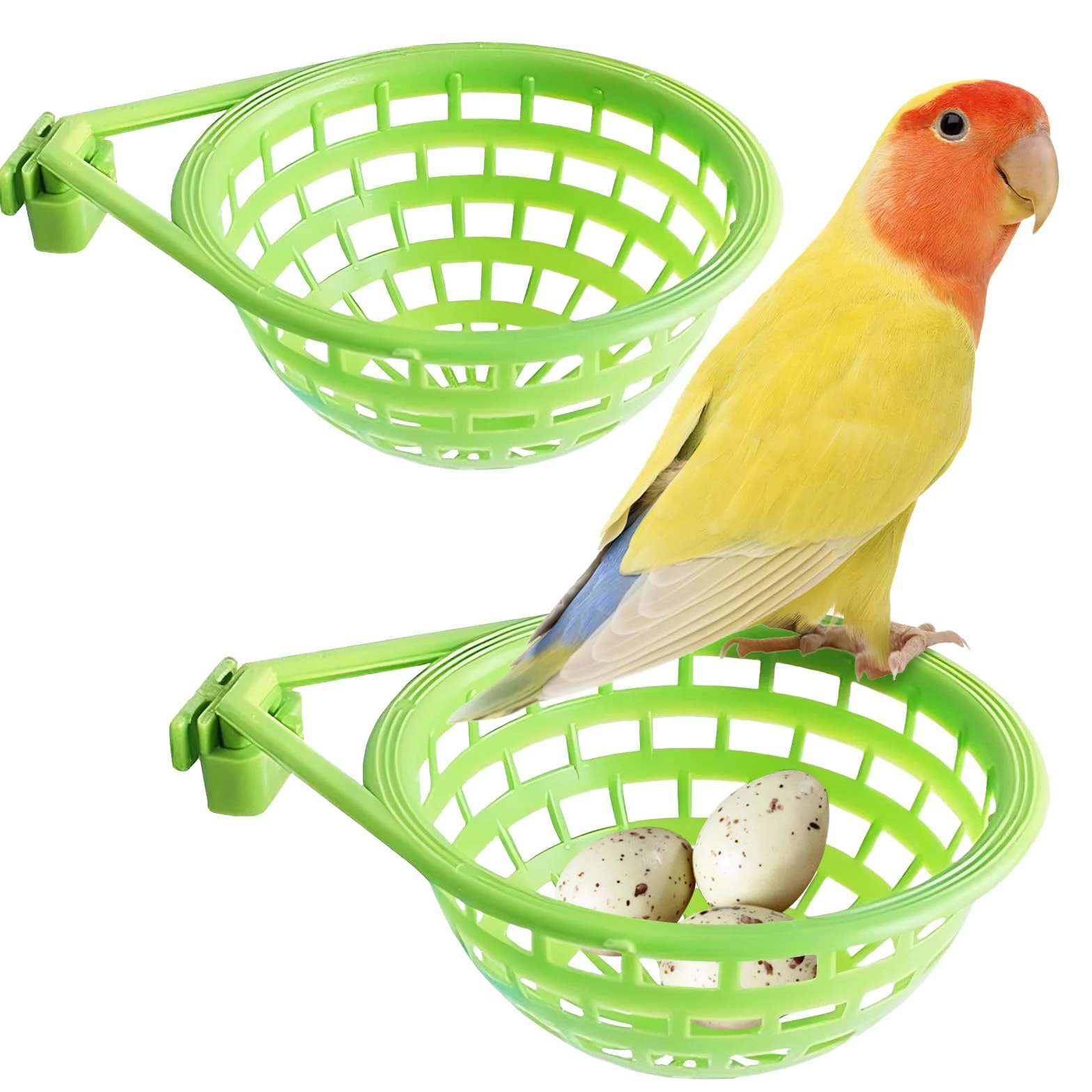 LATRAT Cage à Suspendre en Plastique pour Canaris Perroquet Pigeon Lot de 2