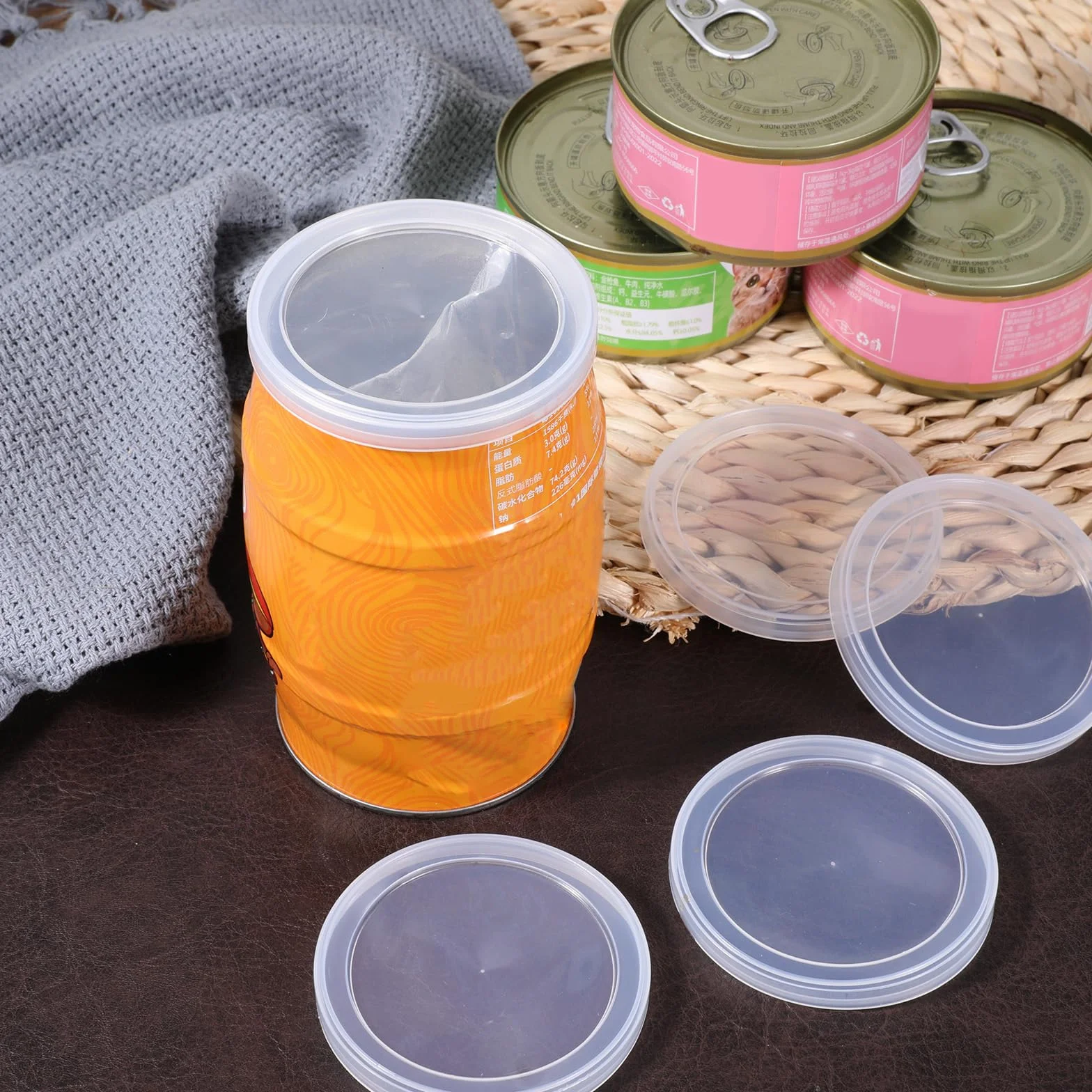 Couvercles réutilisables en plastique transparent pour aliments 75 mm - Lot de 6