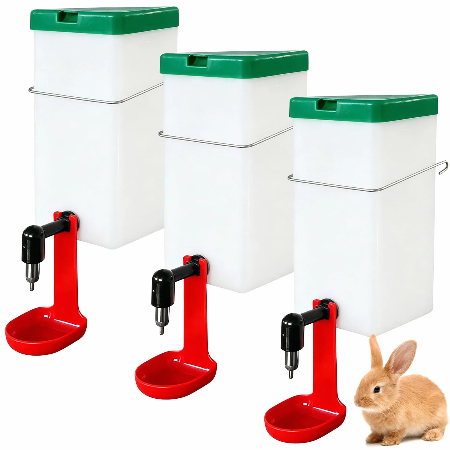 Lot de 3 abreuvoirs pour lapins 1000 ml distributeur d'eau automatique suspendu sans goutte pour rongeurs