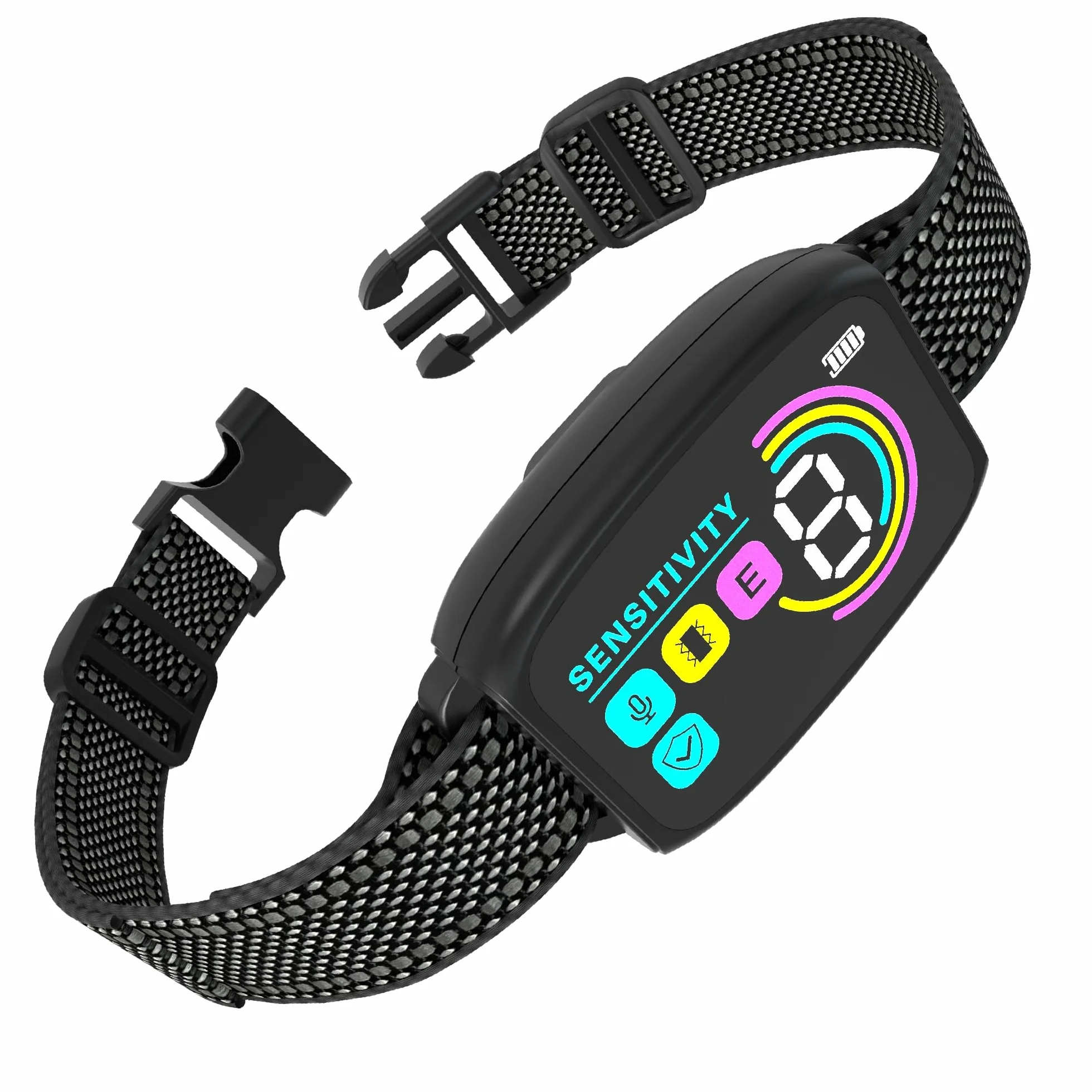 Collier Anti Aboiement Chien, Détection Intelligente, 4 Modes Vibration/Choc/Son, 8 Niveaux, Rechargeable