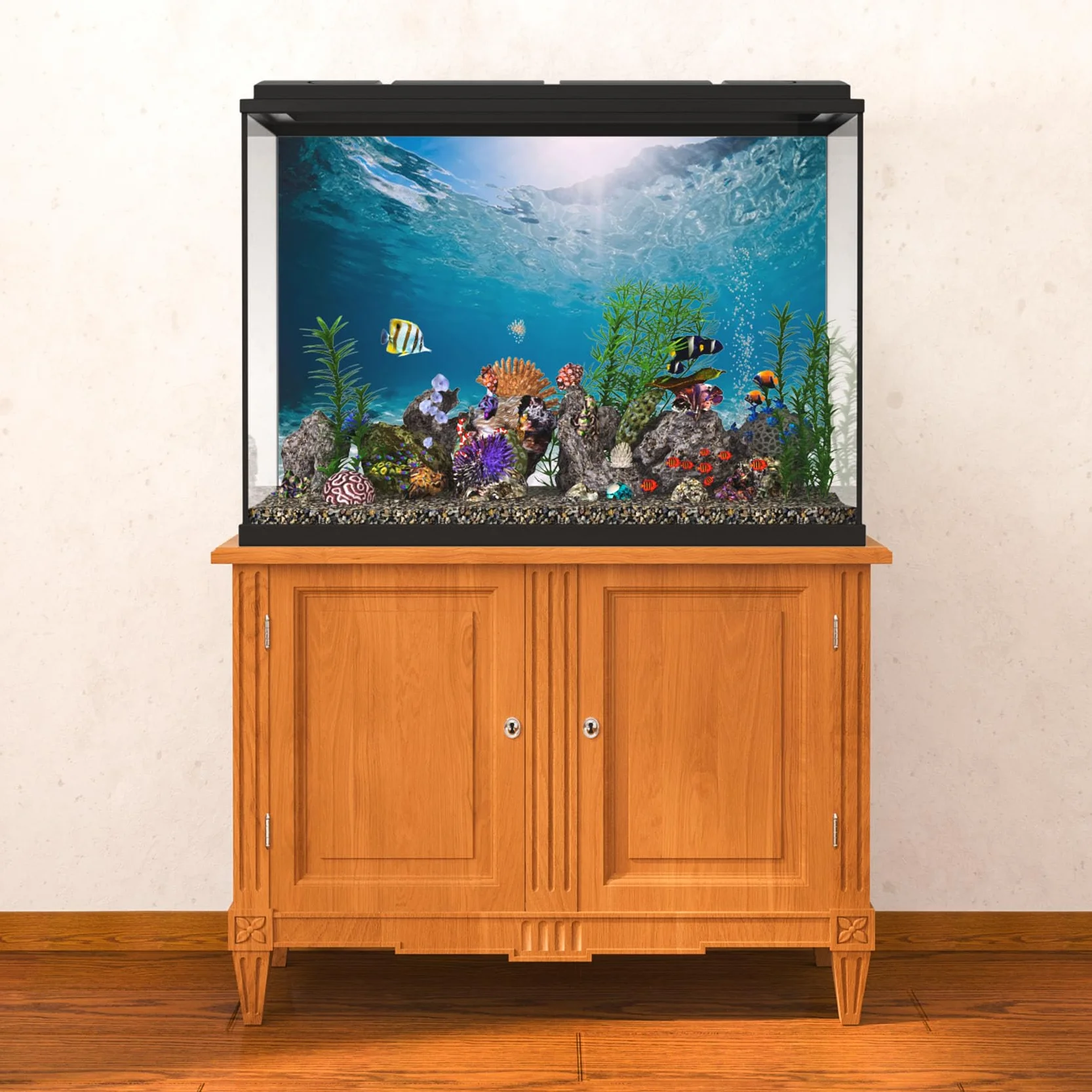 Winylowe Tło Akwarium Ocean Podwodny 61x30cm