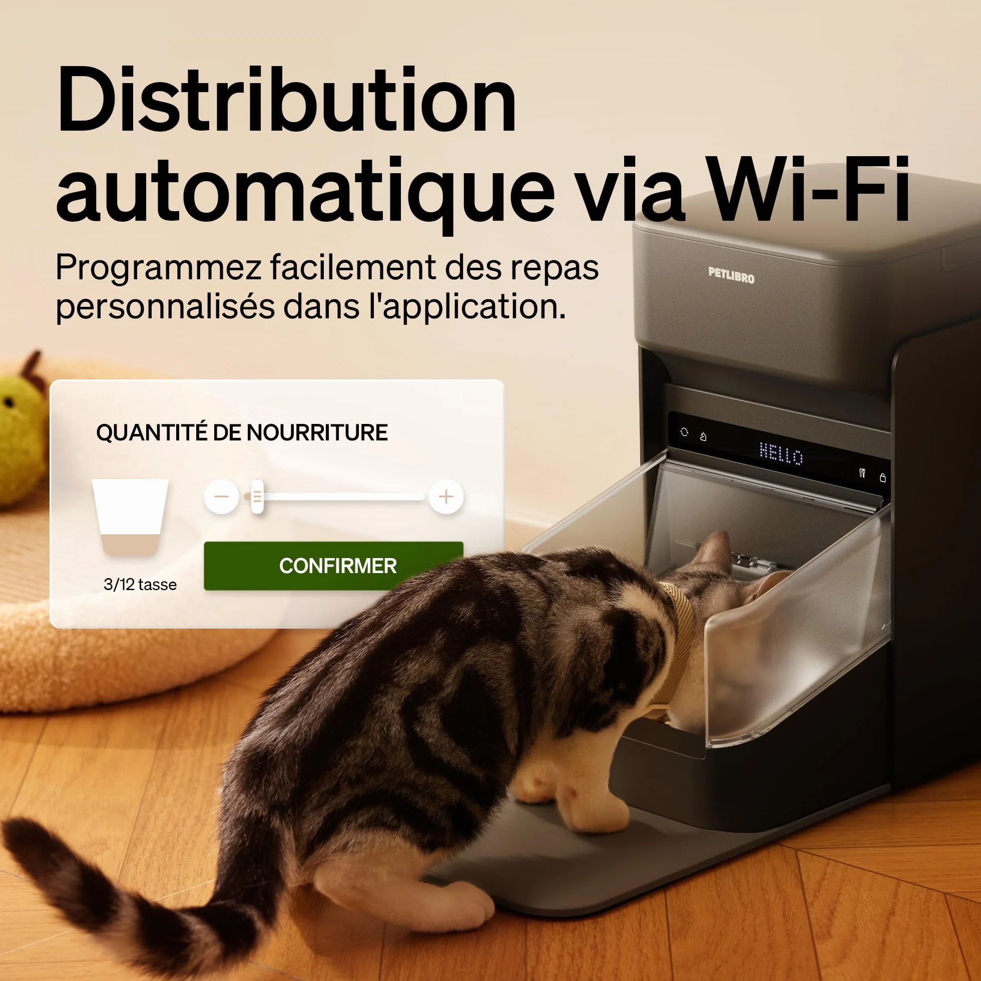 PETLIBRO Distributeur Automatique RFID Chat Wi-Fi 2,4/5 GHz Contrôle Application Reconnaissance Collier